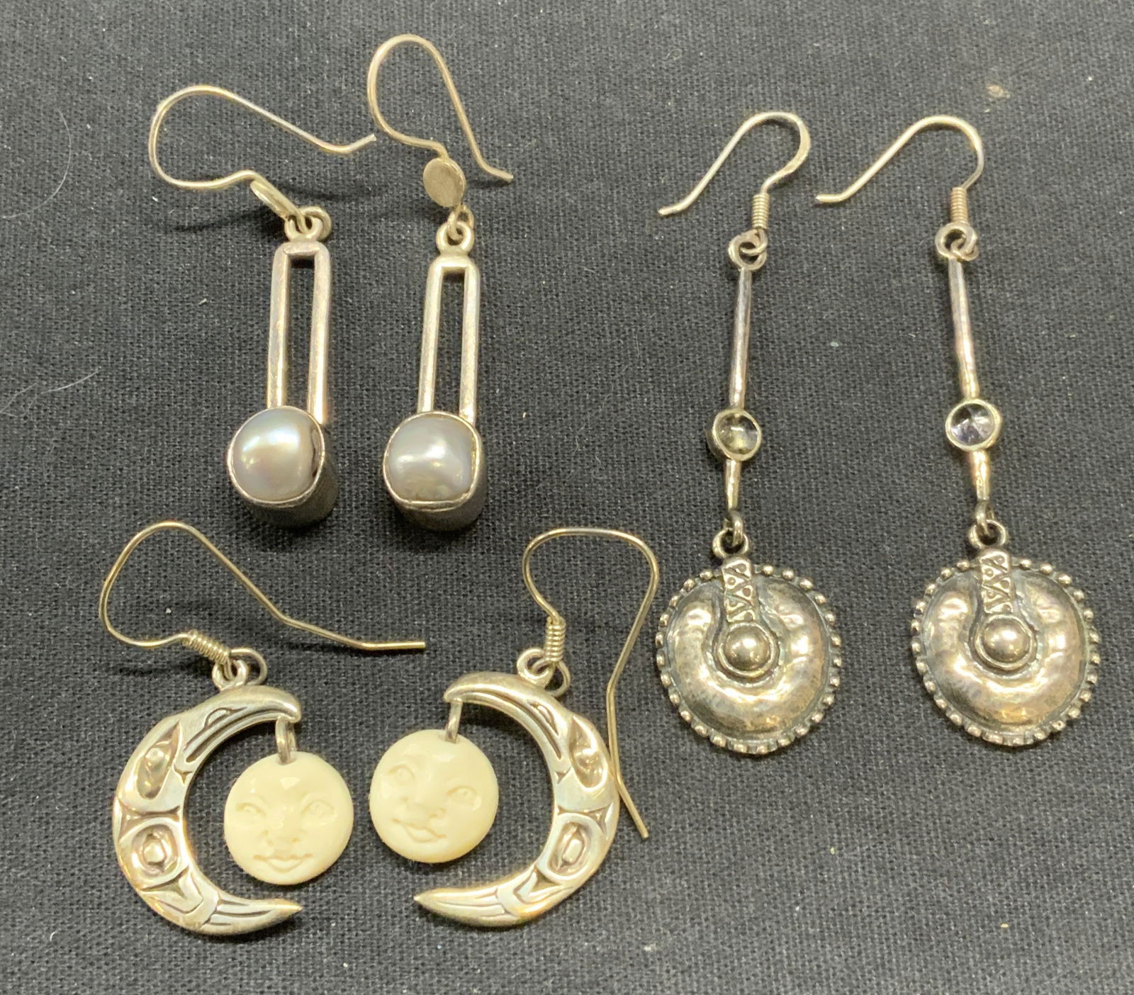 Lot 3 Sterling Silver Earrings, Yok Viking & More (1 of 7)