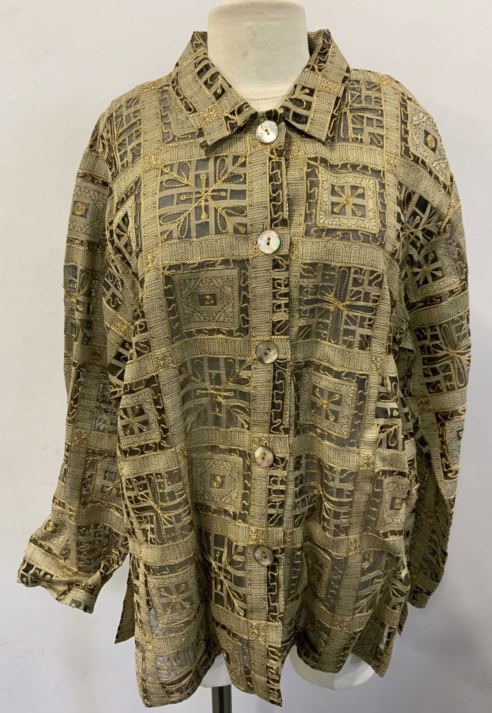 Lisbeth Beige Graphic Embroidered Top (1 of 7)