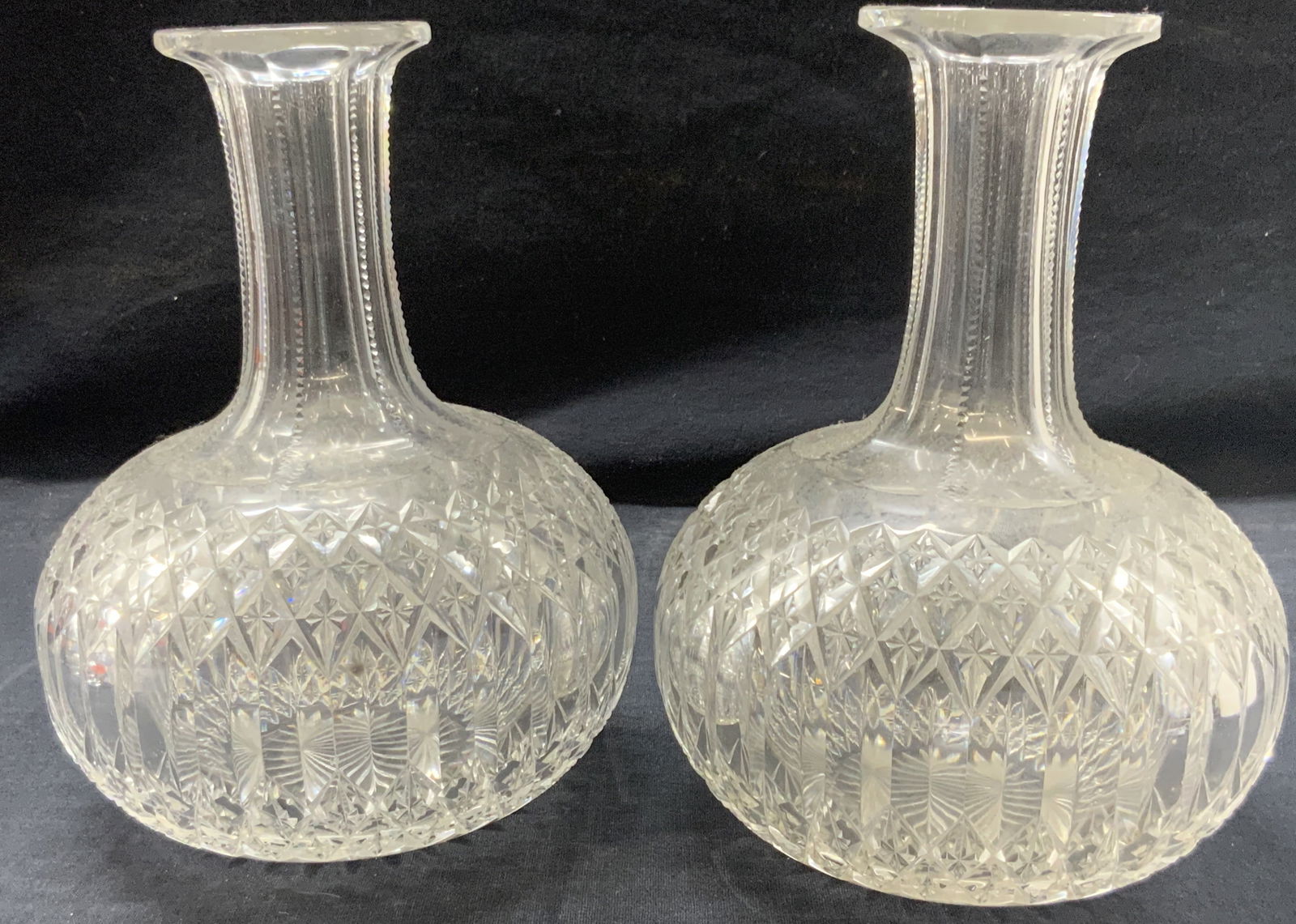 Pair Cut Crystal Tabletop Vessel/ Decanters (1 of 7)