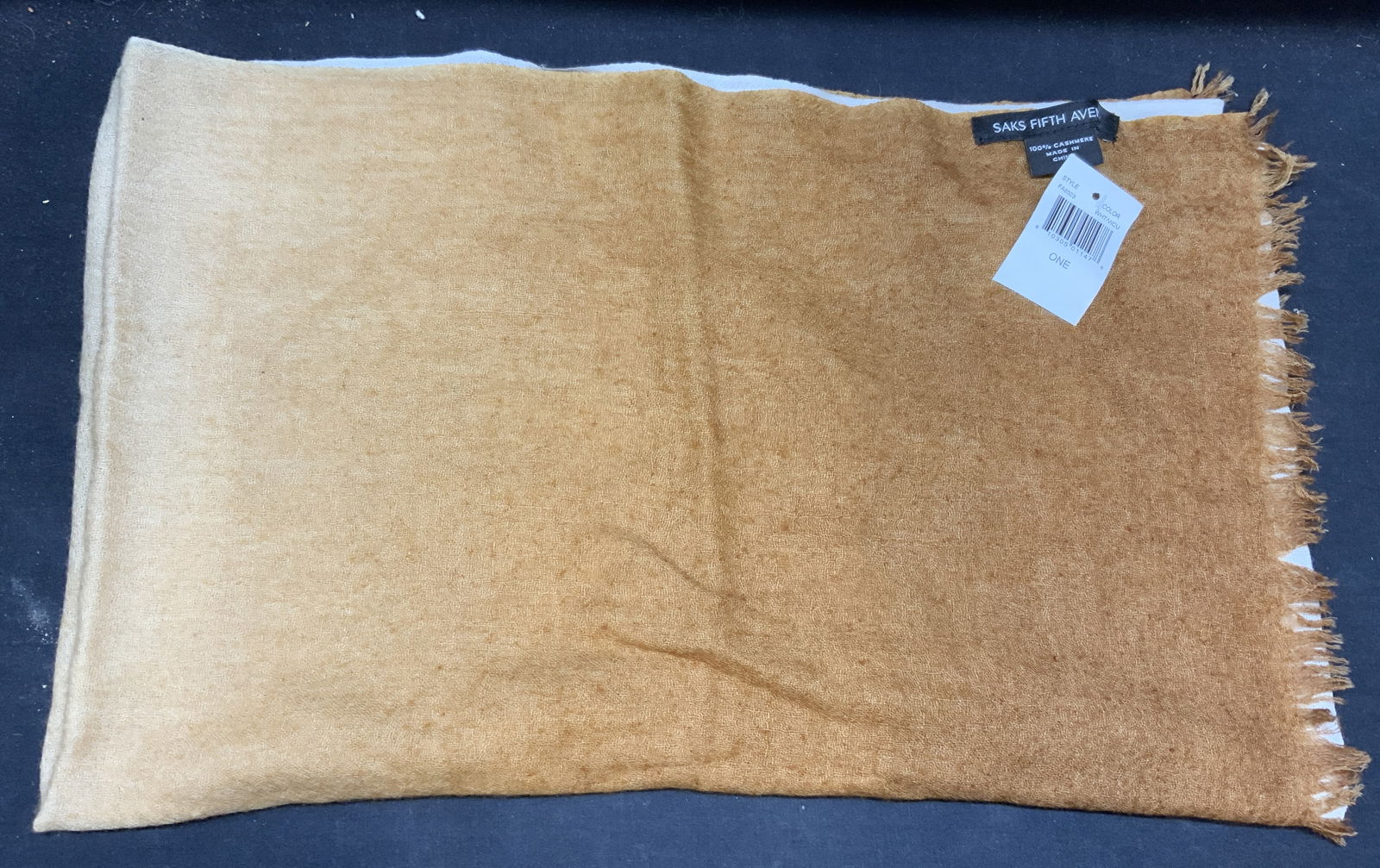 Saks Fifth Ave White/Tan Ombre Cashmere Scarf NWT (1 of 6)