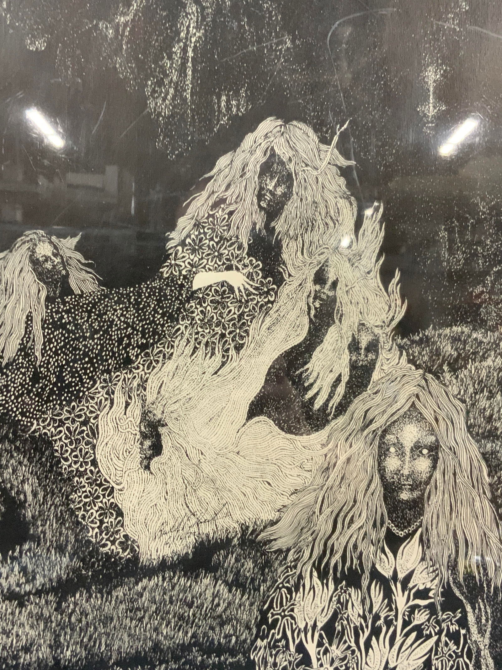 Surrealists Figural Silk Screen (1 of 9)