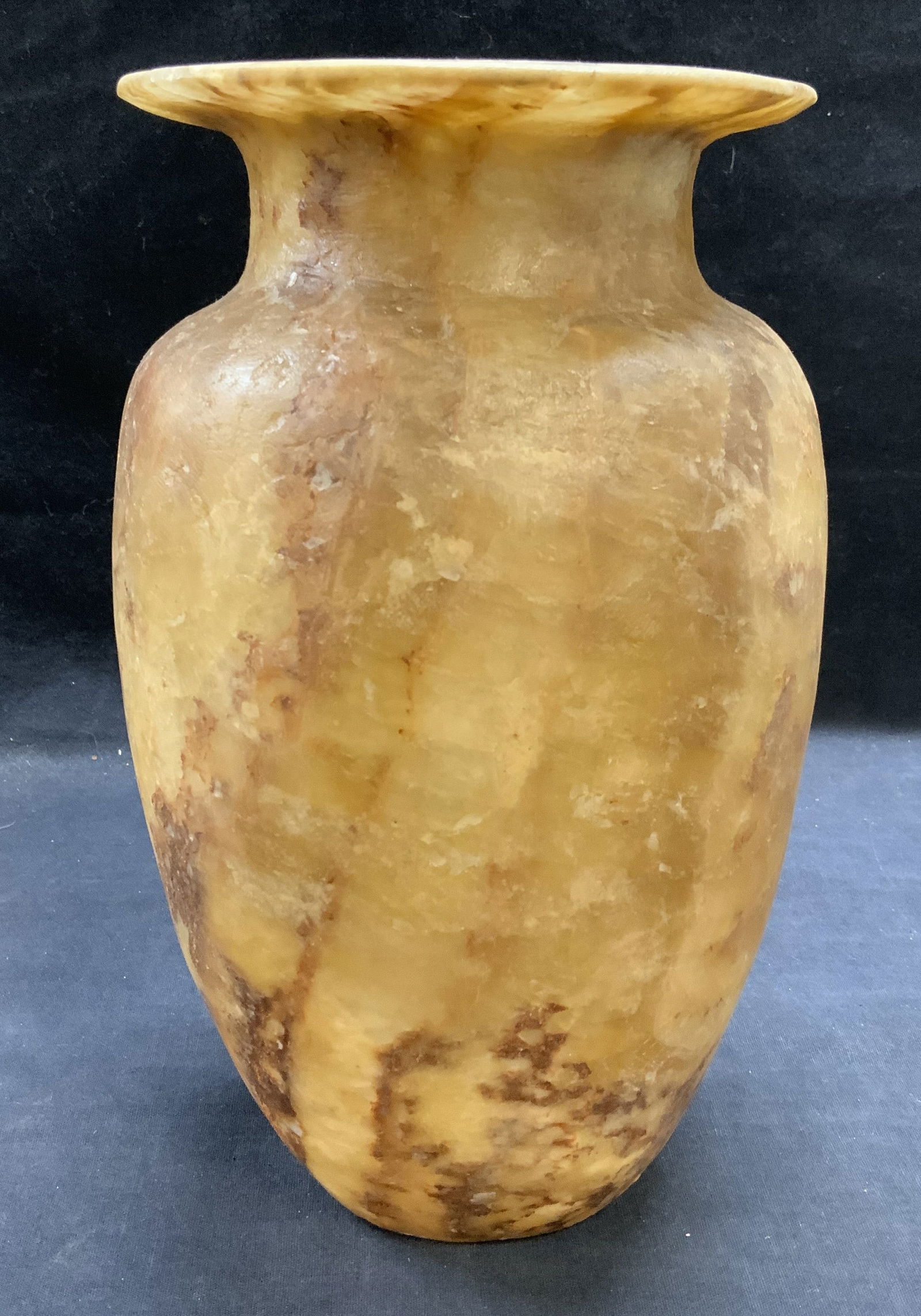 Vintage Hand Carved Tan Natural Stone Vase (1 of 6)