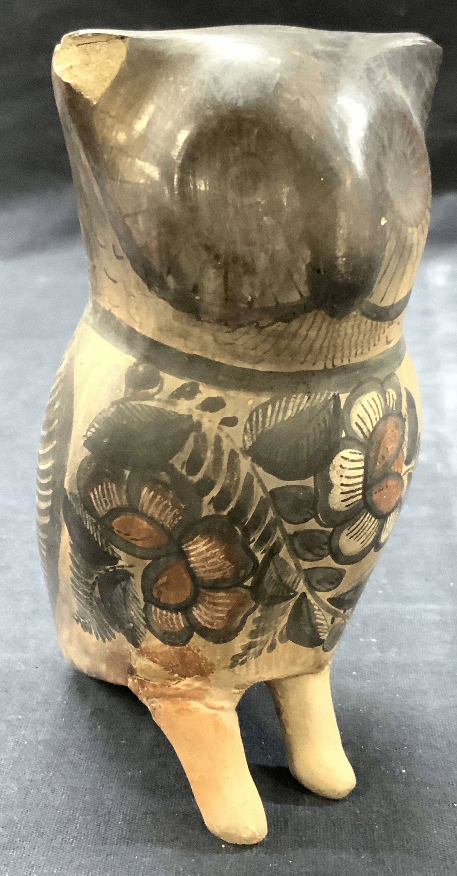 Hand Painted Folk Art Ceramic Owl Figural (1 of 9)