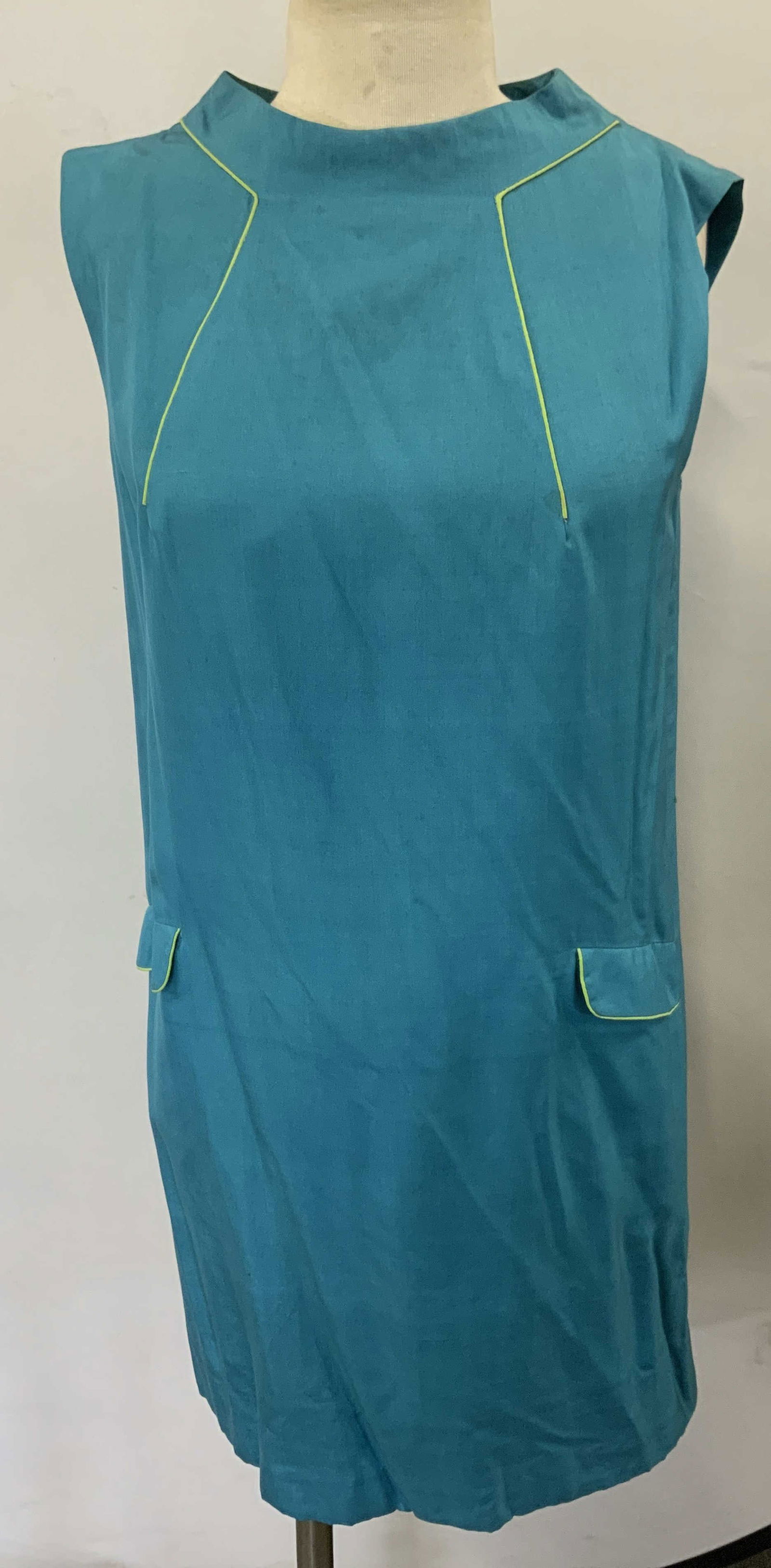 Vintage Royal Lynne Blue Silk Shift Dress (1 of 6)