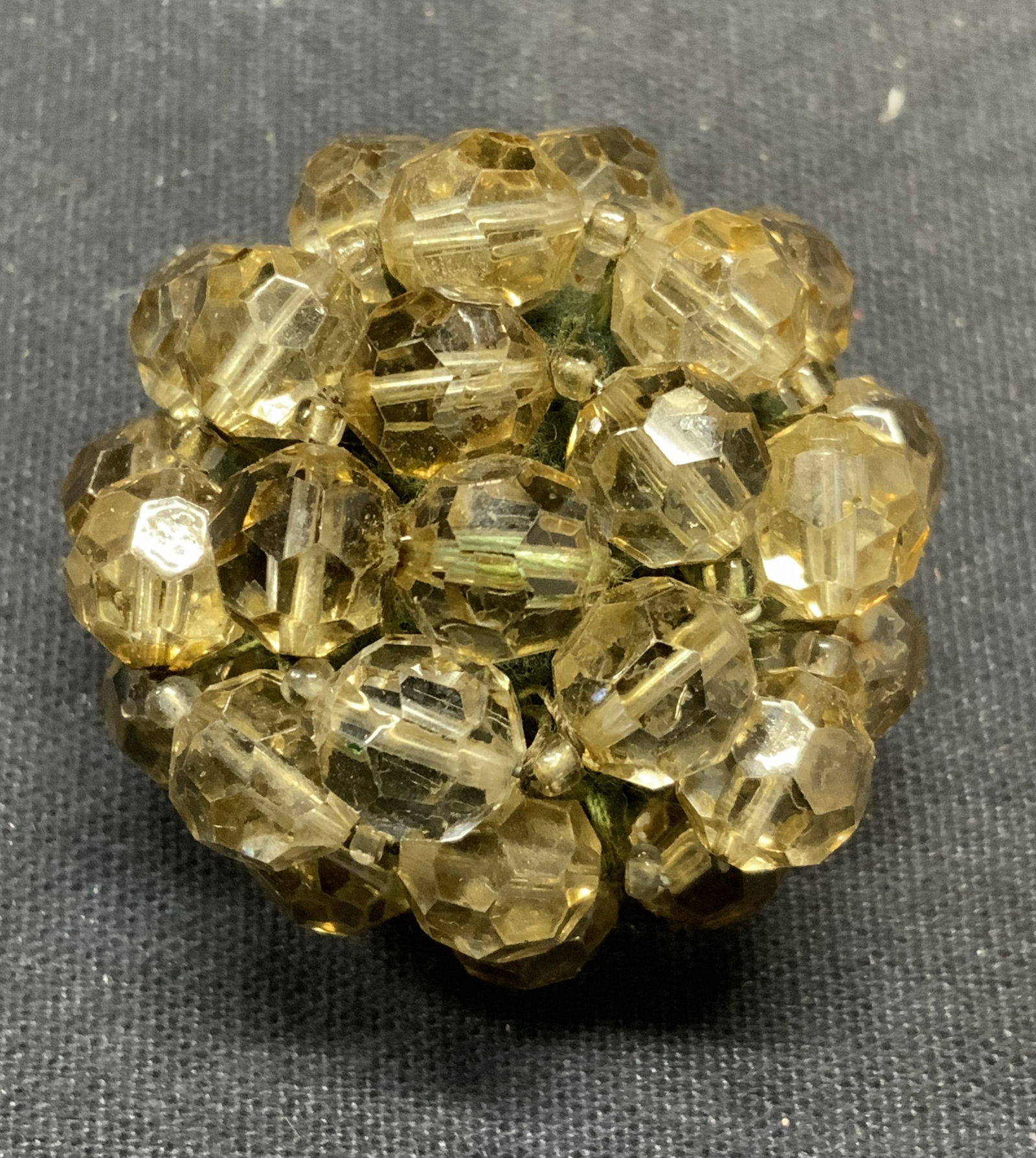 Vintage Crystal Beaded Button, 1.5 Inches (1 of 6)