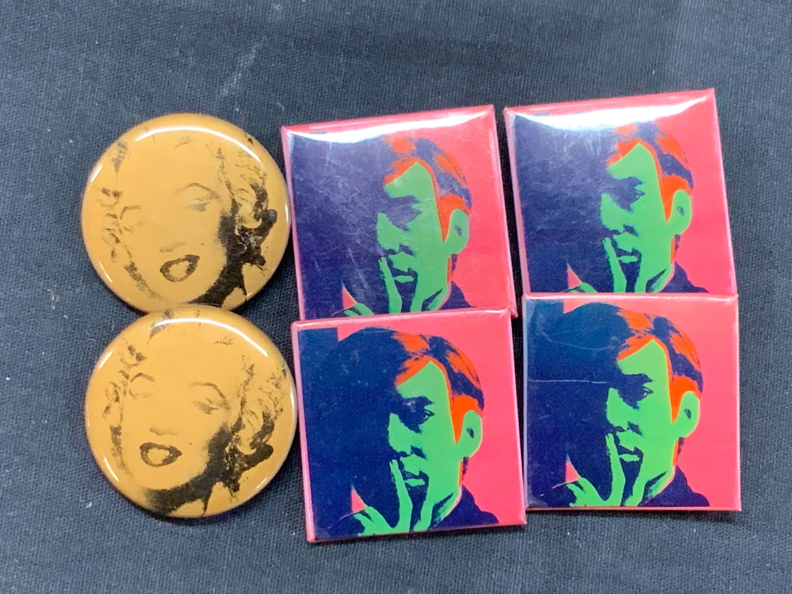 Lot 6 Andy Warhol & 1988 Marilyn Monroe MOMA Pins (1 of 9)