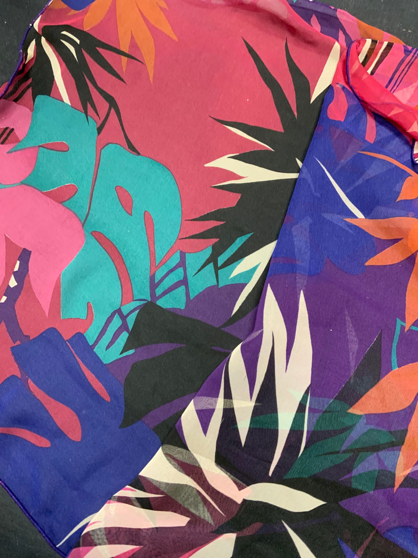 Purple Multi Color Botanical Print Scarf (1 of 6)