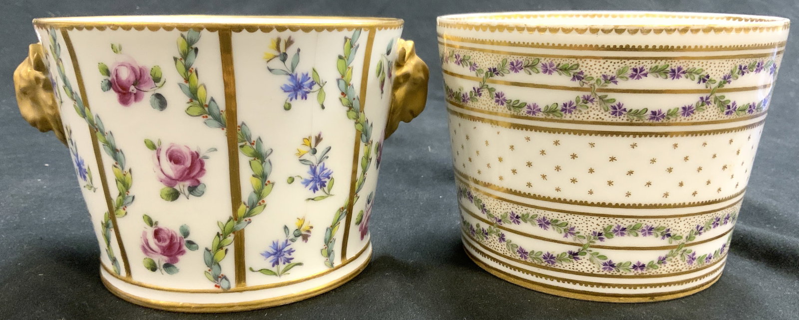 Lot 2 Vintage Gilt Rim Porcelain Vessels (1 of 6)
