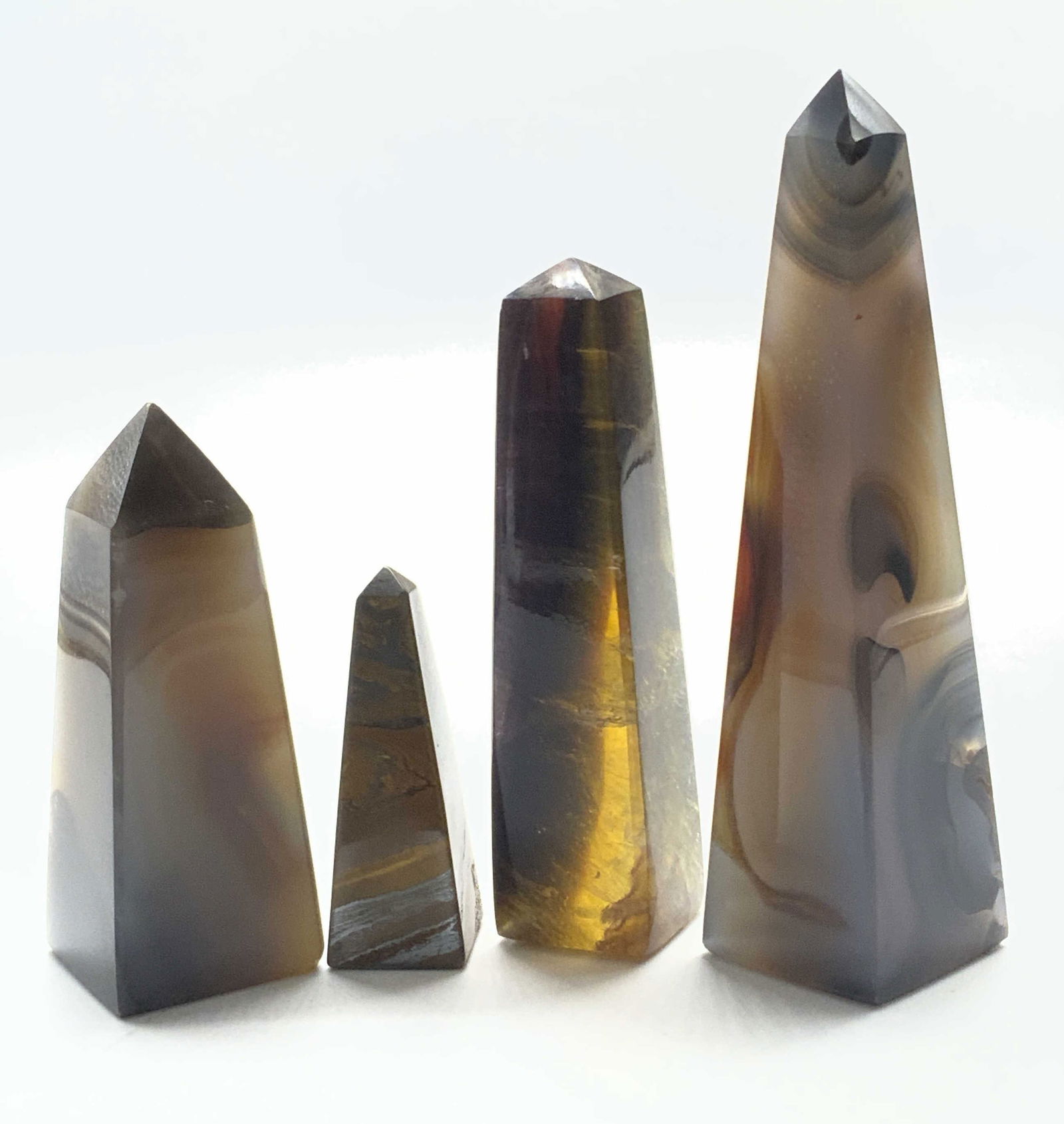 Tiger Iron, Agate, Fluorite Polished Obelisks, 4 (1 of 6)
