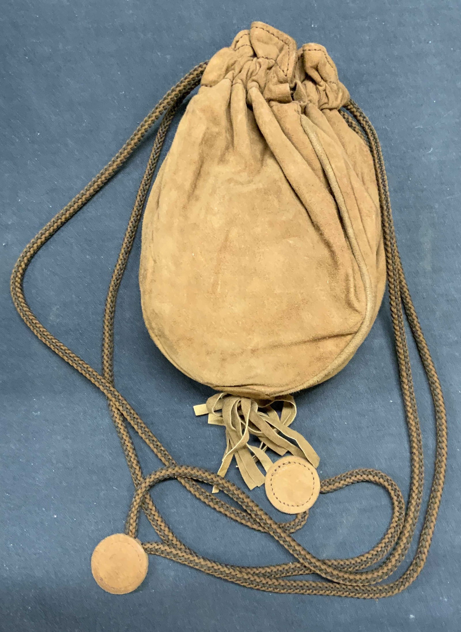 Beged-Or Brown Suede Pouch Handbag, Israel (1 of 7)