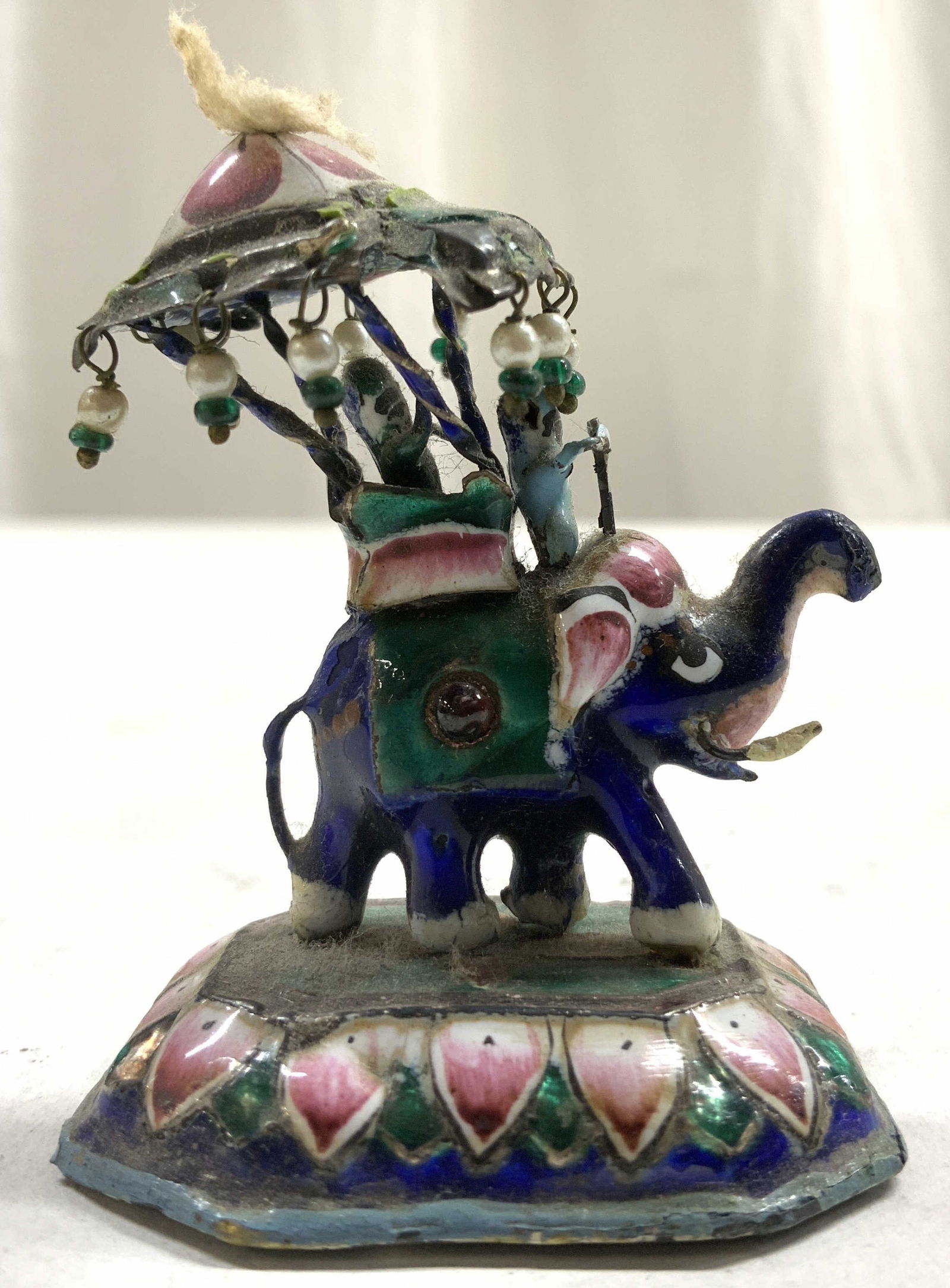 Vintage Asian Metal & Enamel Elephant Figural (1 of 6)