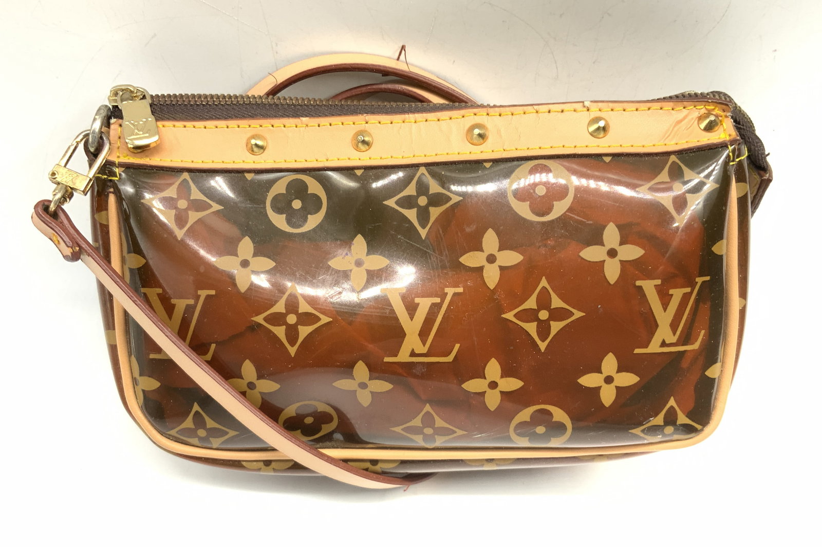 Louis Vuitton Style Brown Vinyl Crossbody Purse (1 of 11)