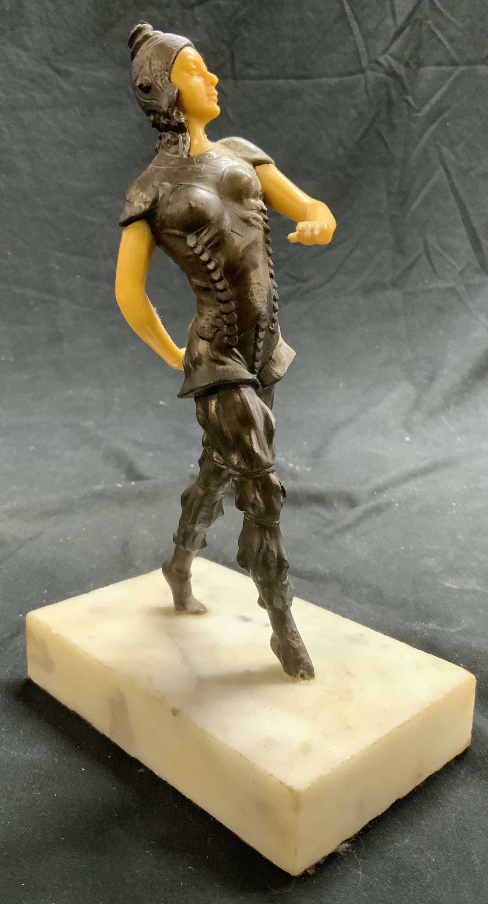 Vtg Art Deco Bronze Patinated Cast Metal Thai Dancer (1 of 8)