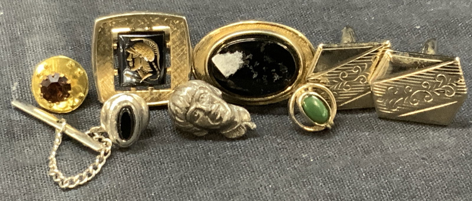 Lot7 Vintage Pewter & Silverplate Pins & Cufflinks (1 of 10)