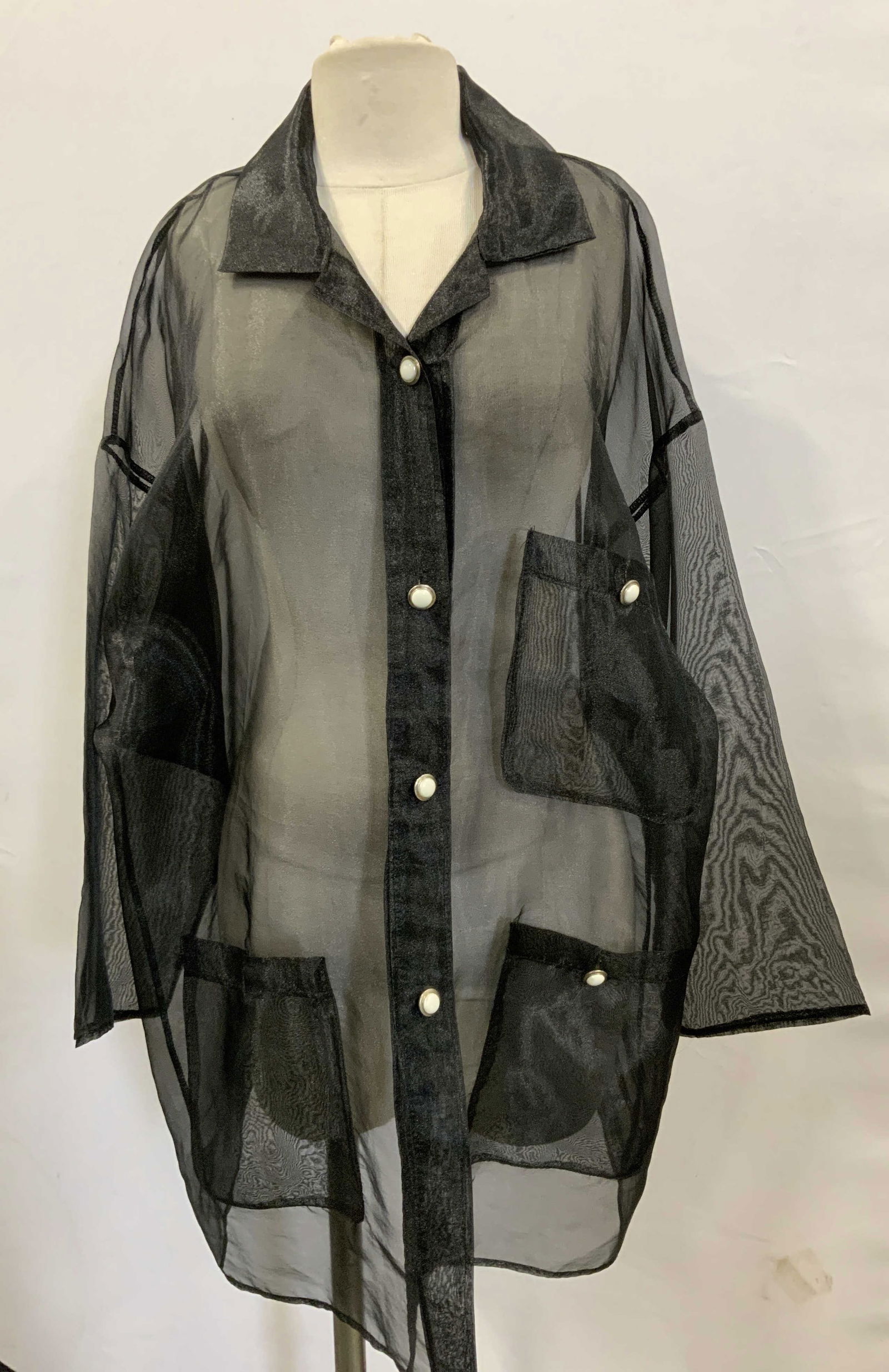 Black Sheer Blouse/ Jacket w Sheen, Evening Wear (1 of 7)