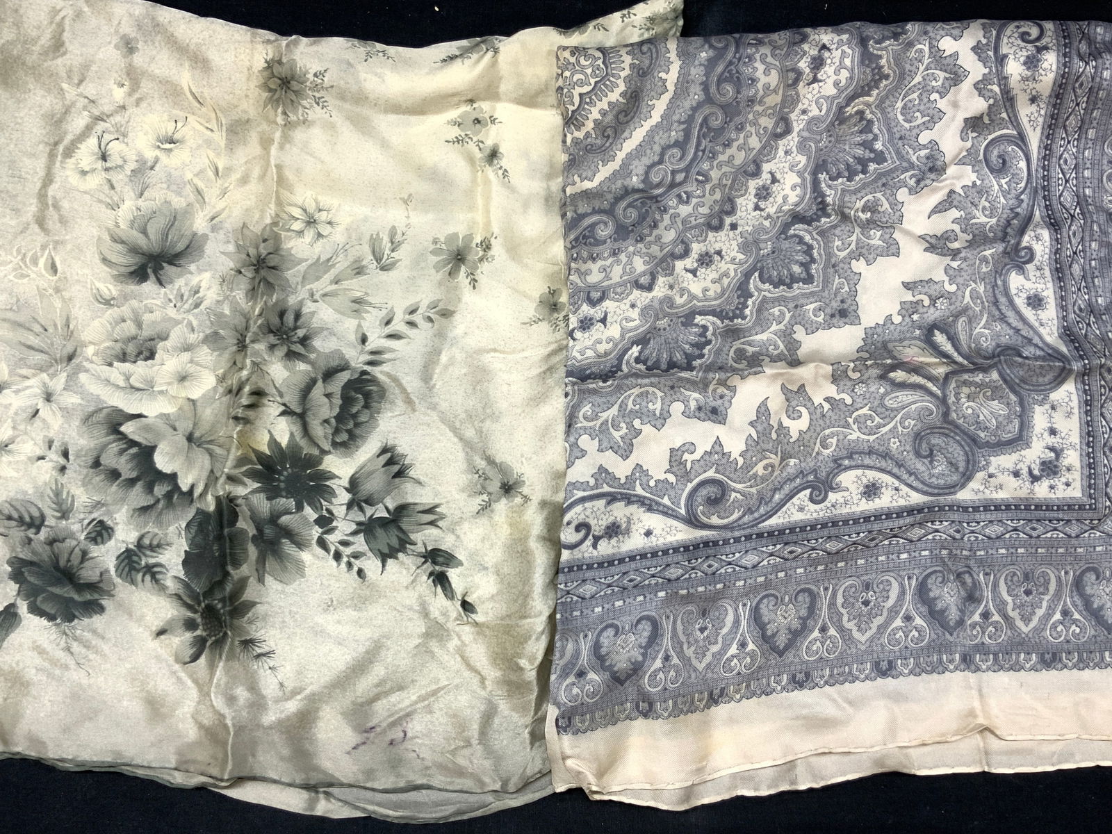 Lot 2 Silk Patterned Scarves (1 of 9)