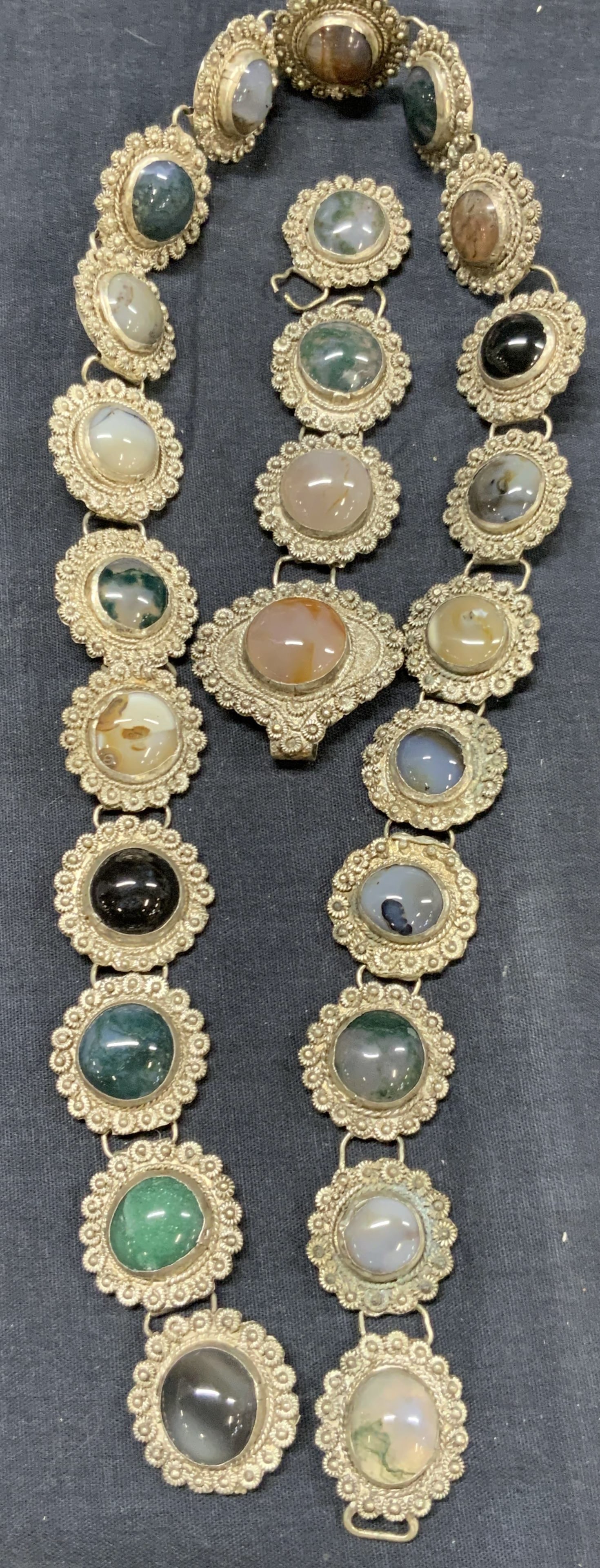 Vintage Silver Tn Agate Stone Belt Accessory (1 of 7)