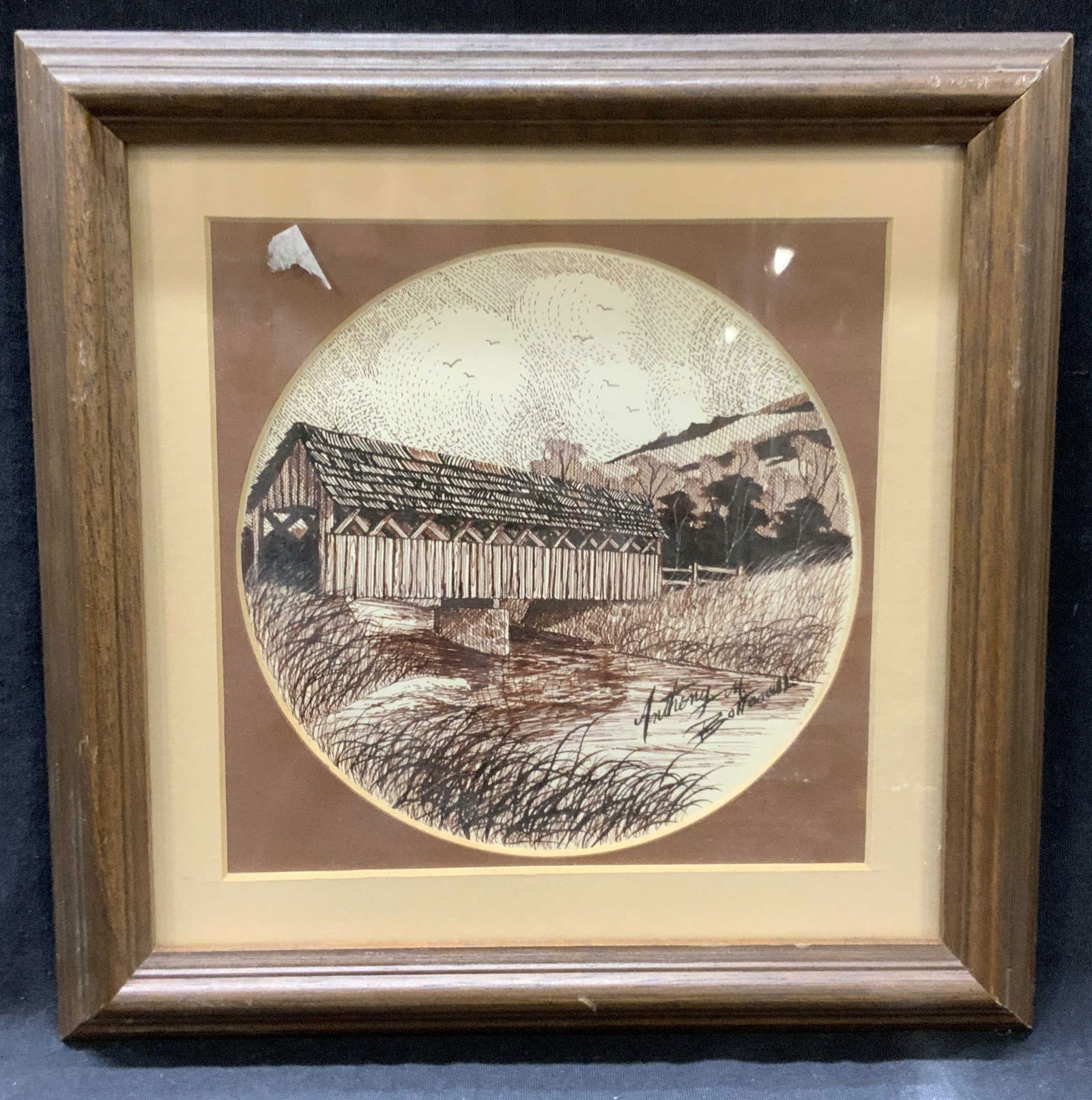 Anthony M.Bottanelli Sgd Covered Bridge Drawing (1 of 10)