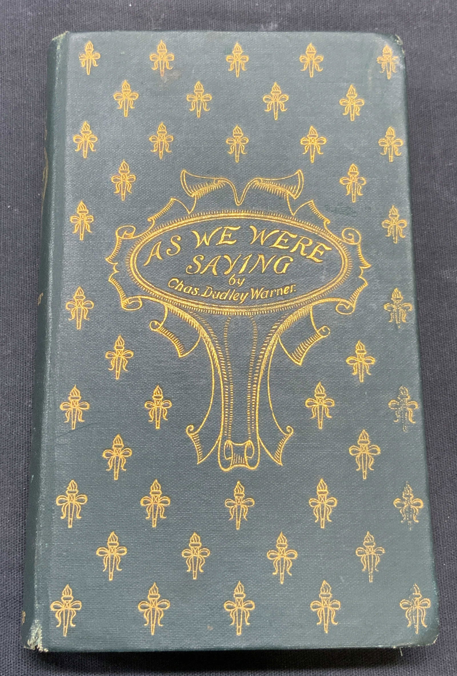 As We Were Saying, Warner Antq Illustr Book 1892: Hardcover copy of As We Were Saying by Chas Dudley Warner. Illustrations by Harry McVicker and others. Published by Harper & Brothers, 1892. Measures approx. 6 x 3.5 inches. Wear to cover, pages, and