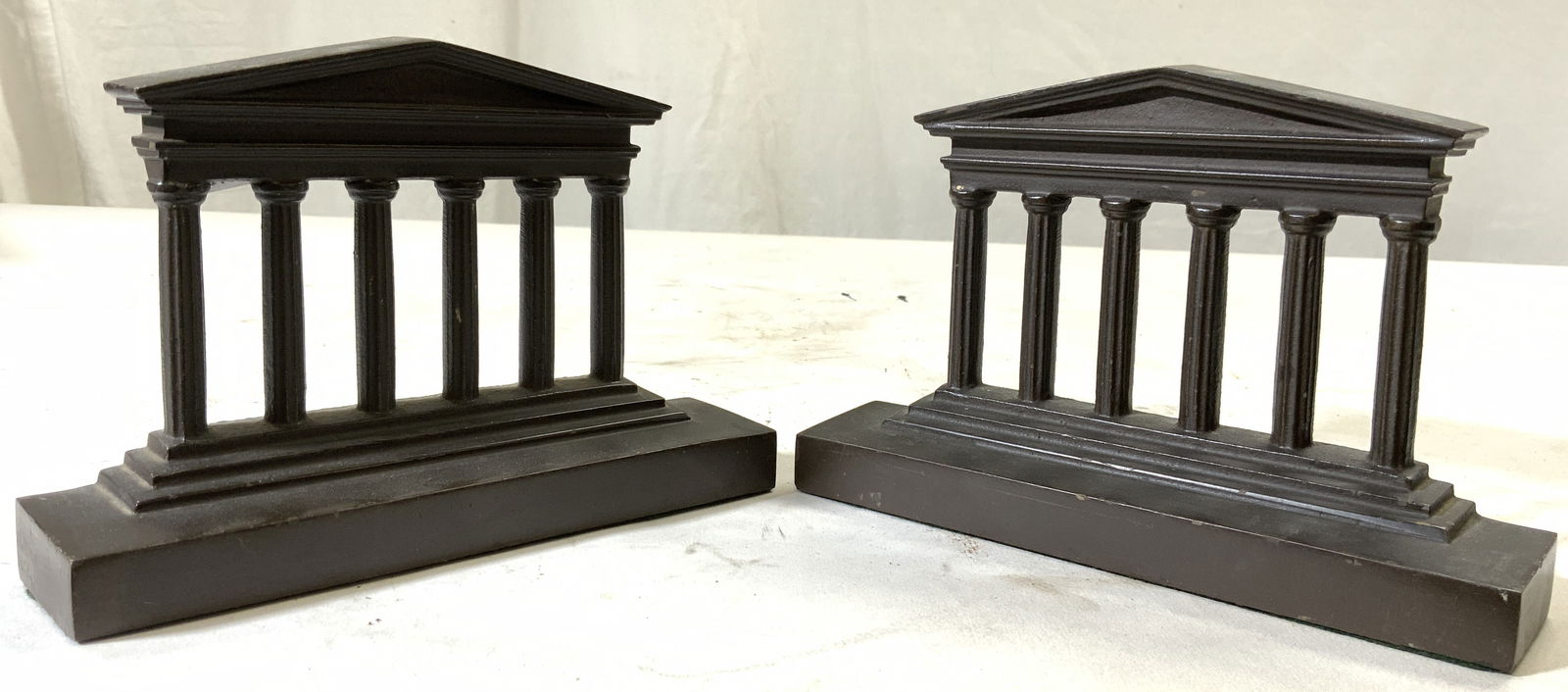 Pair Gilt Metal Parthenon Column Bookends (1 of 6)