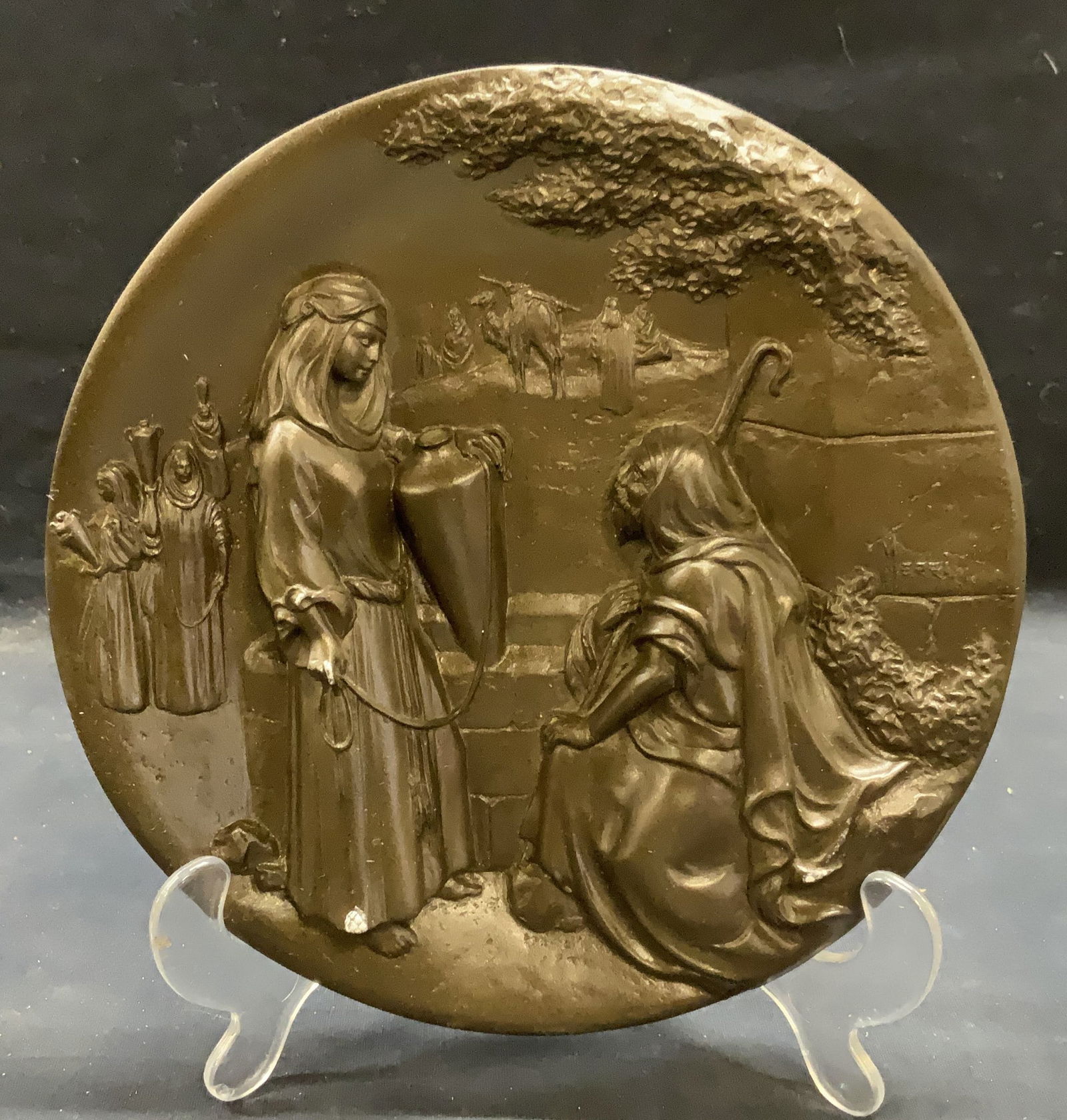 Rhodes Studio Dore Bible Bronze Plate Rebekah 1987 (1 of 7)