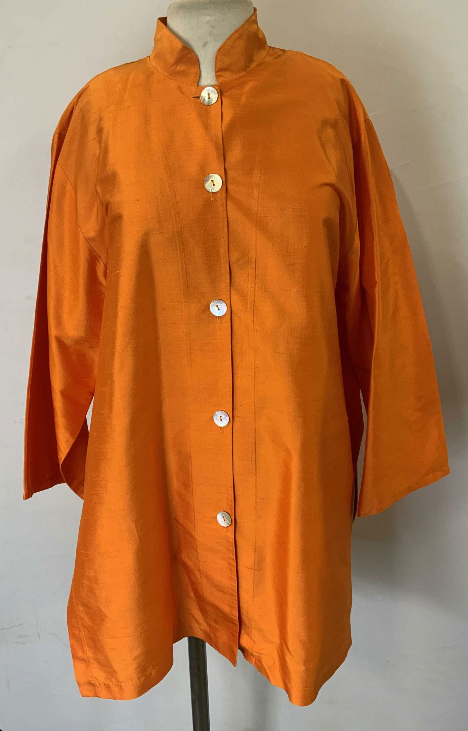 UC2 Under Construction Orange Silk Top (1 of 7)