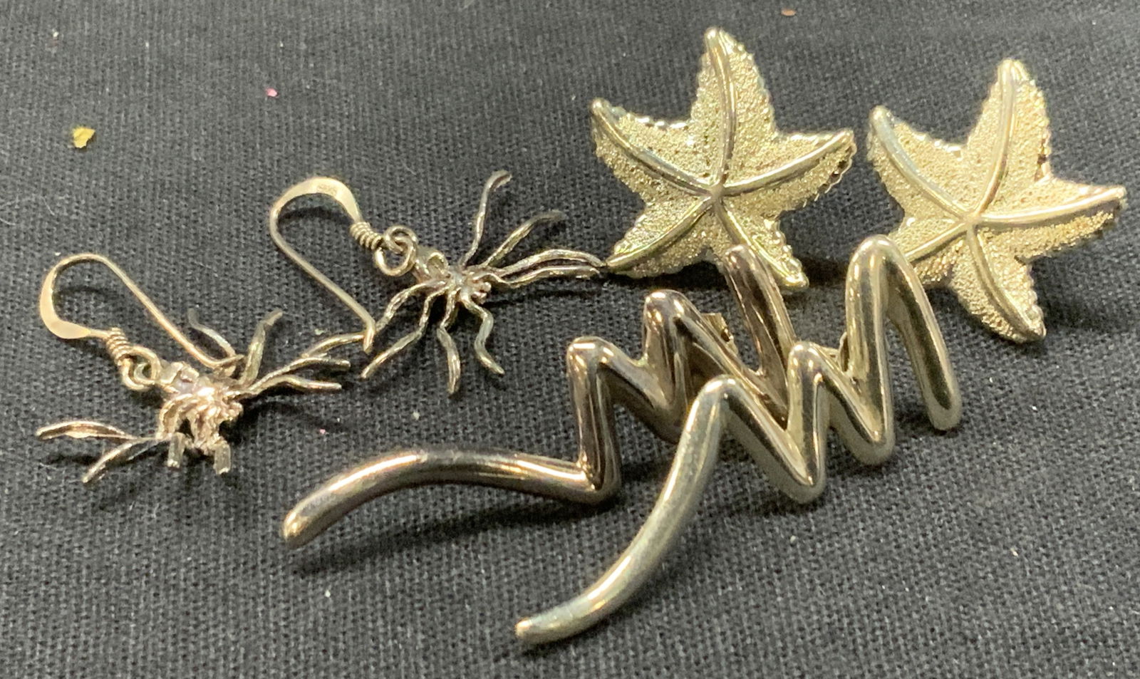 Lot 3 Sterling Silver Earrings, Italy, Spiders+ (1 of 9)