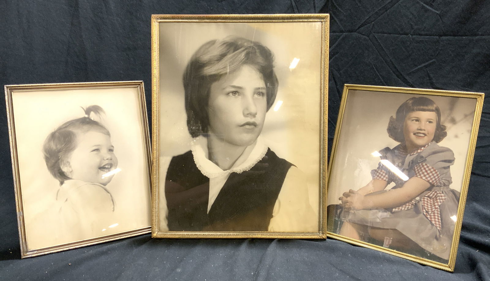 3 Vintage Standing Gilt Metal Picture Frames (1 of 6)