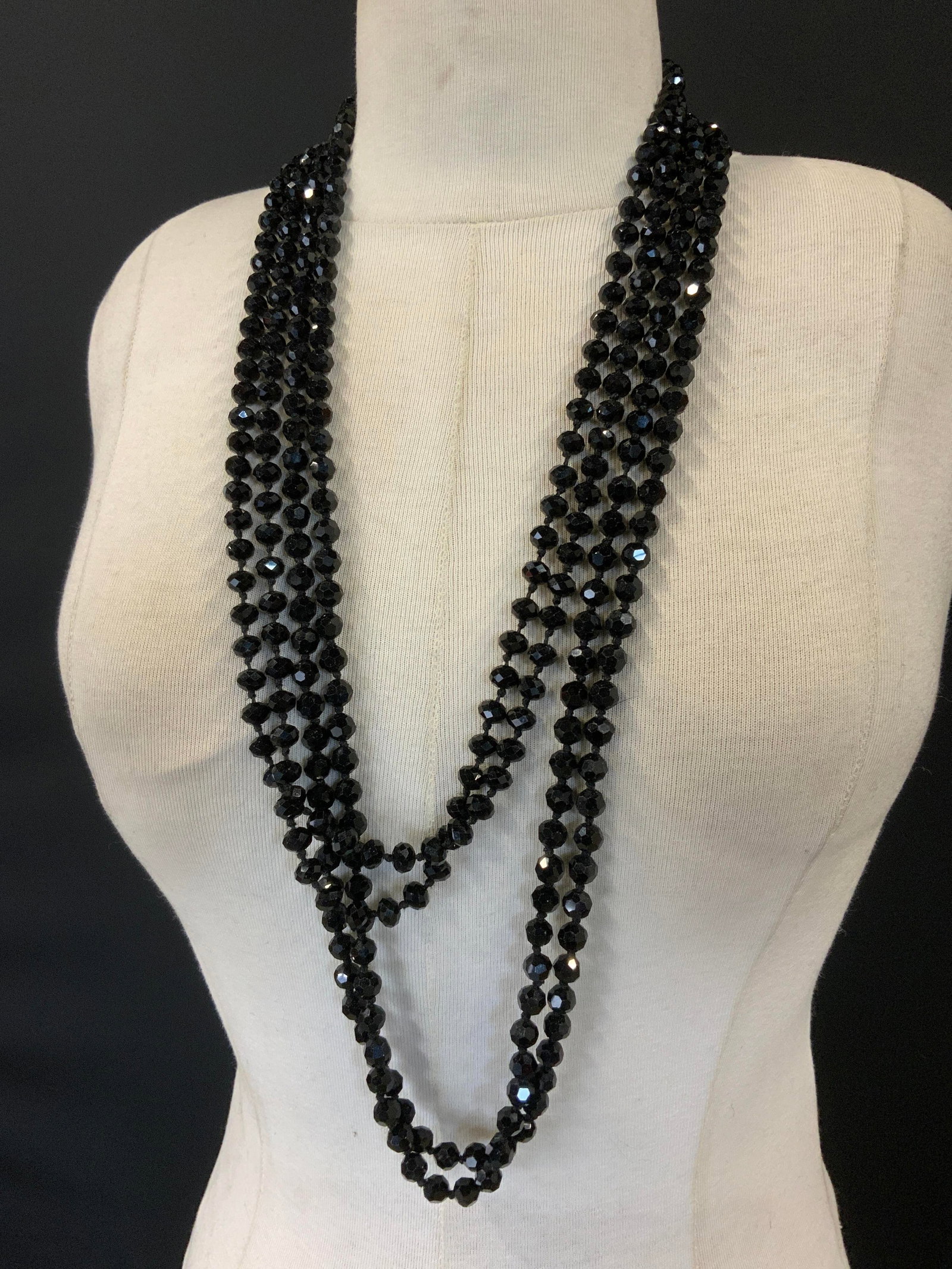 2 Faceted Jet Bead Style Necklaces (1 of 6)