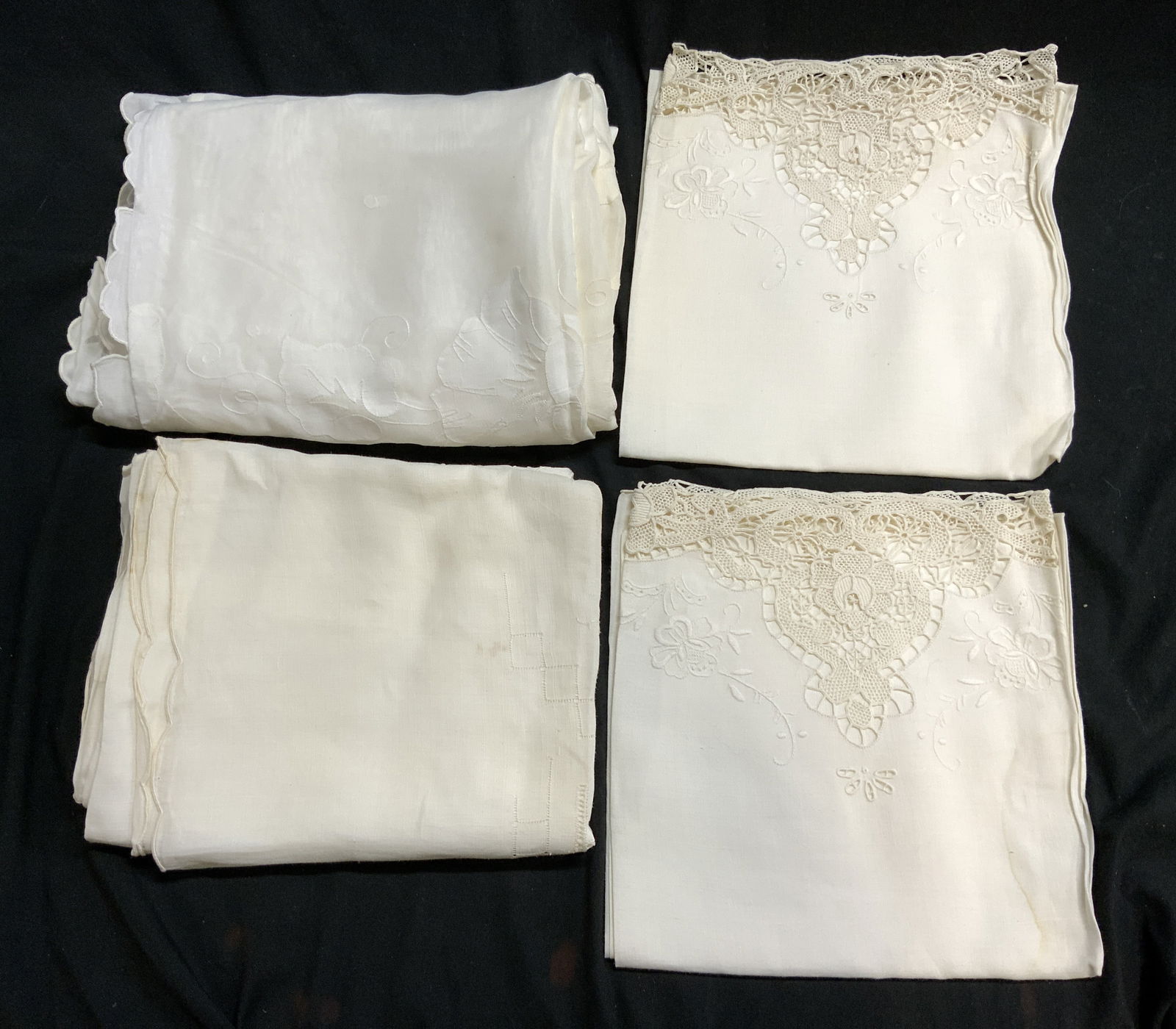 Lot 4 Vintage Cream Linens (1 of 6)