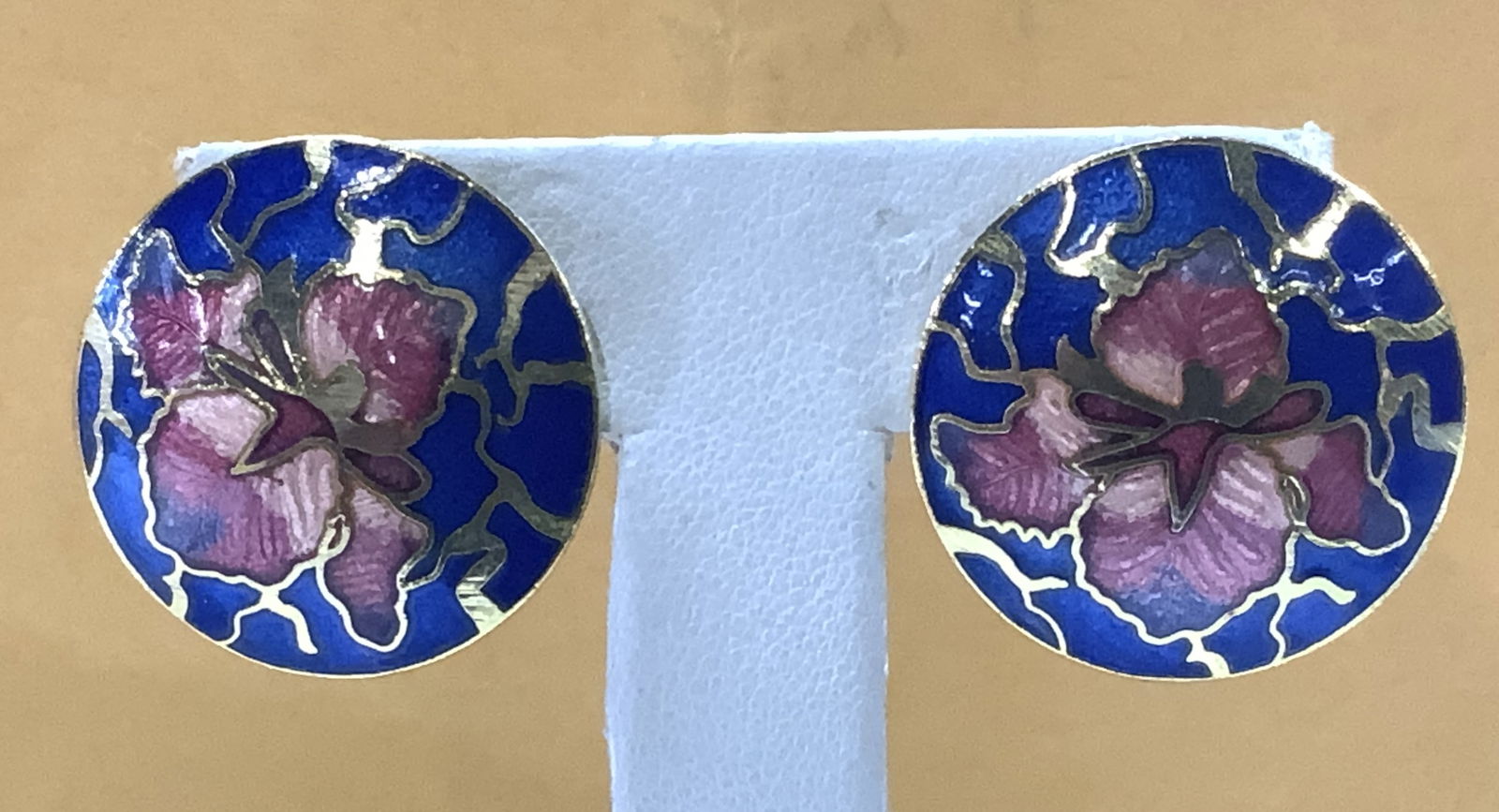Chinese Cloisonne Stud Earrings, Jewelry (1 of 7)
