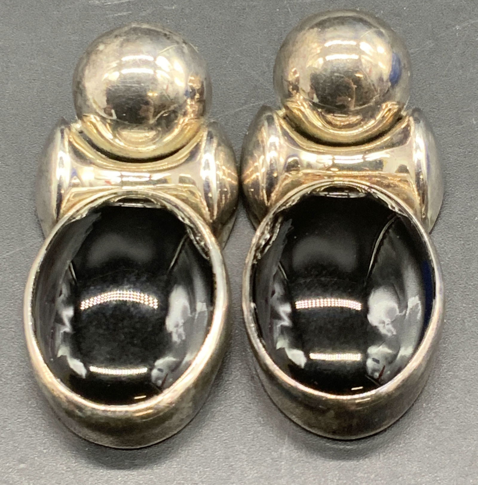 INGER K Signed STERLING SILVER Onyx Earrings (1 of 8)