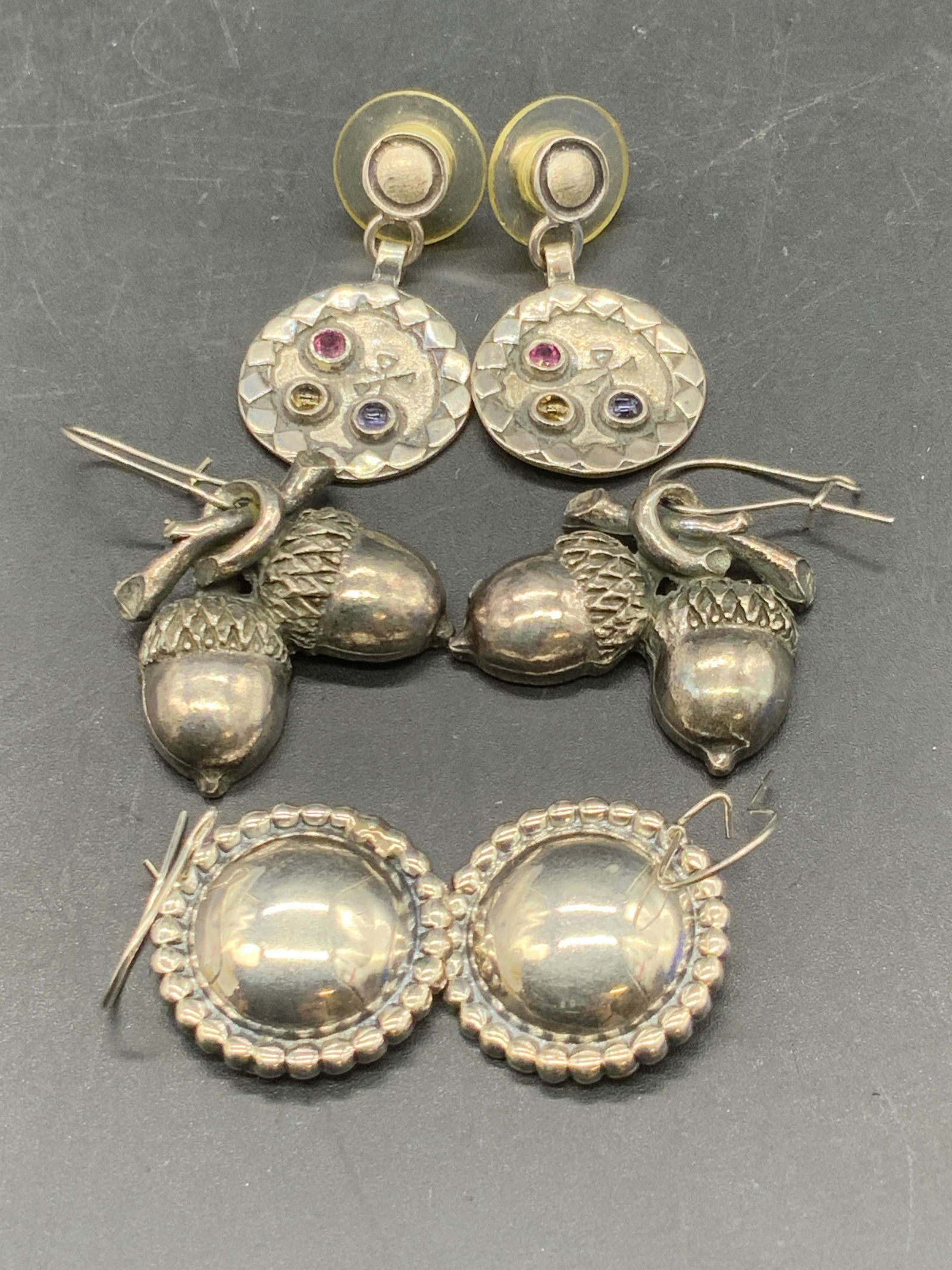 3 Vintage Earrings Sterling Silver Gemstone & More (1 of 9)