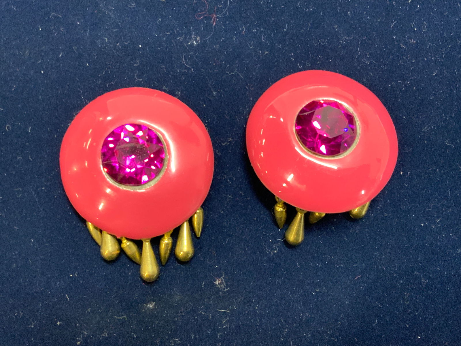 Pair Robin Kahn Enamel Crystal Earrings (1 of 6)