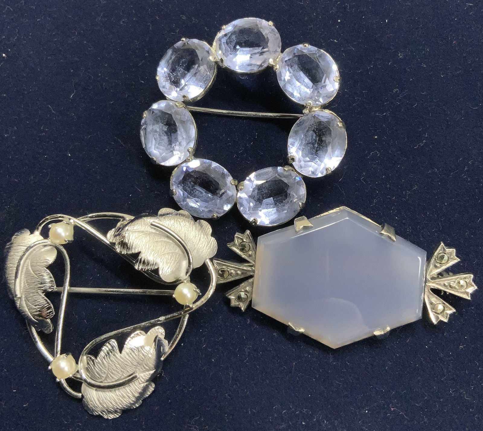 Lot 3 Sterling Silver Brooches, Art Deco & Nouveau (1 of 8)