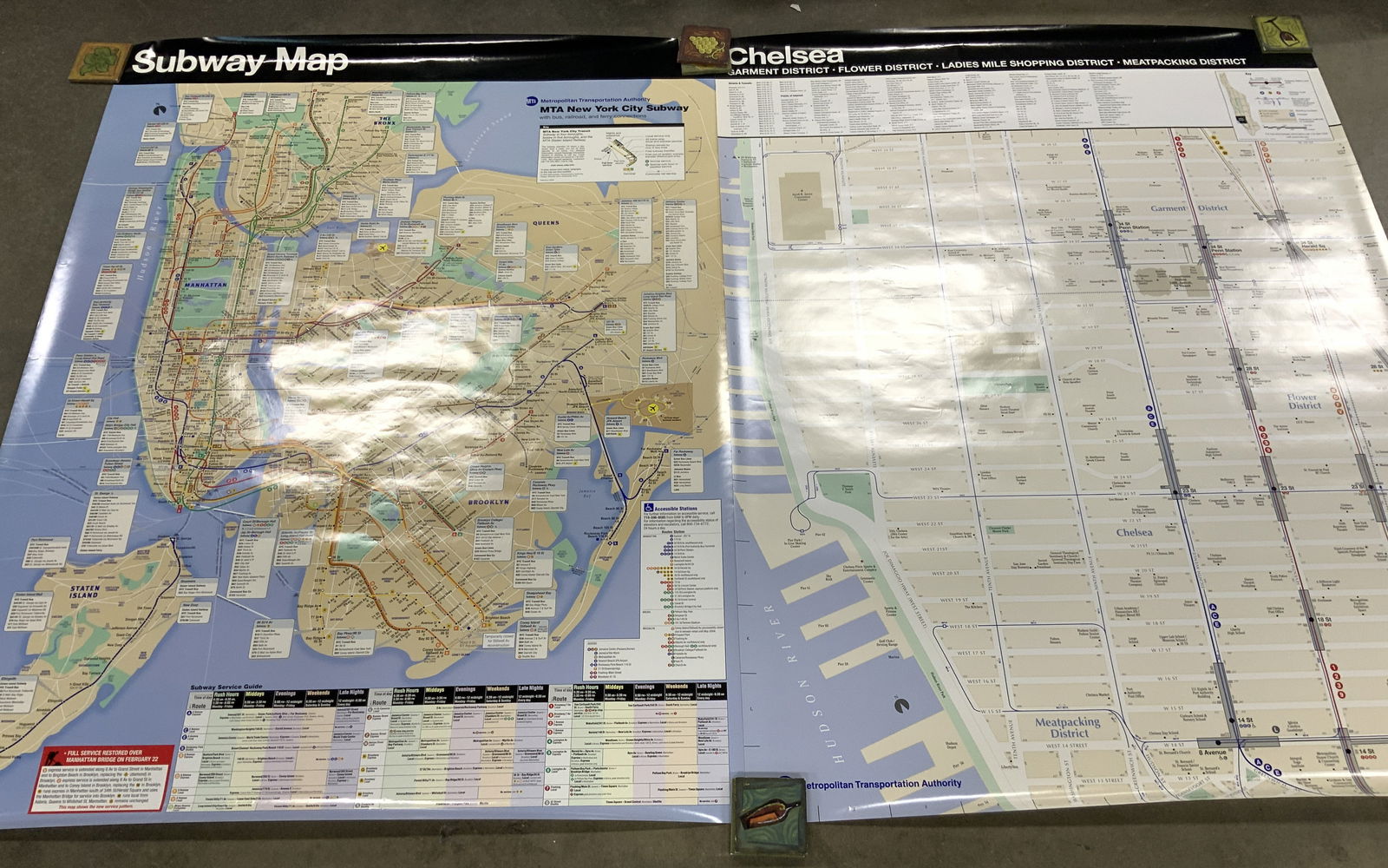2 XL MTA Subway & Chelsea Map Lithographs (1 of 11)