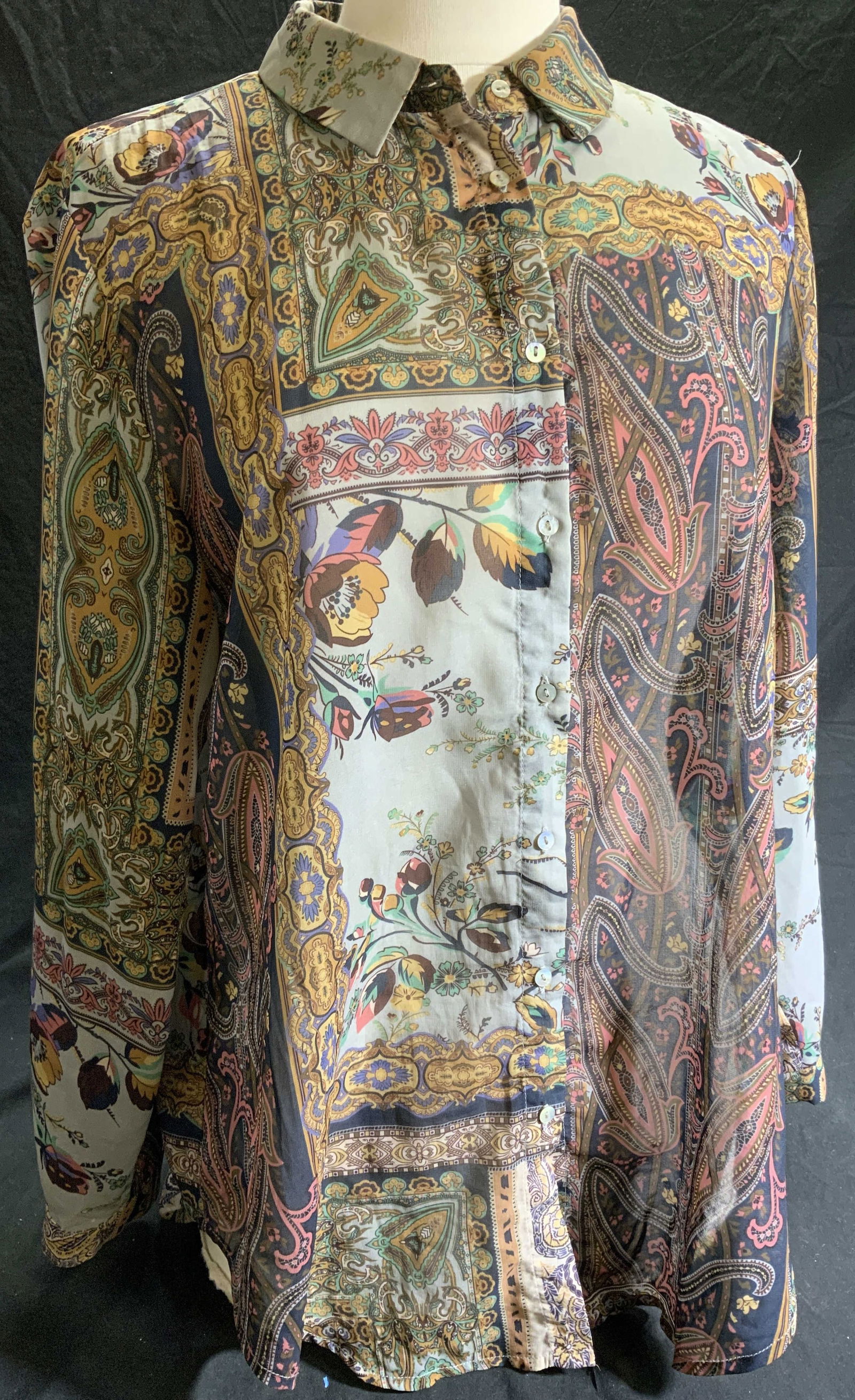 PHILOSOPHY SHEER PAISLEY & FLORAL BLOUSE (1 of 7)