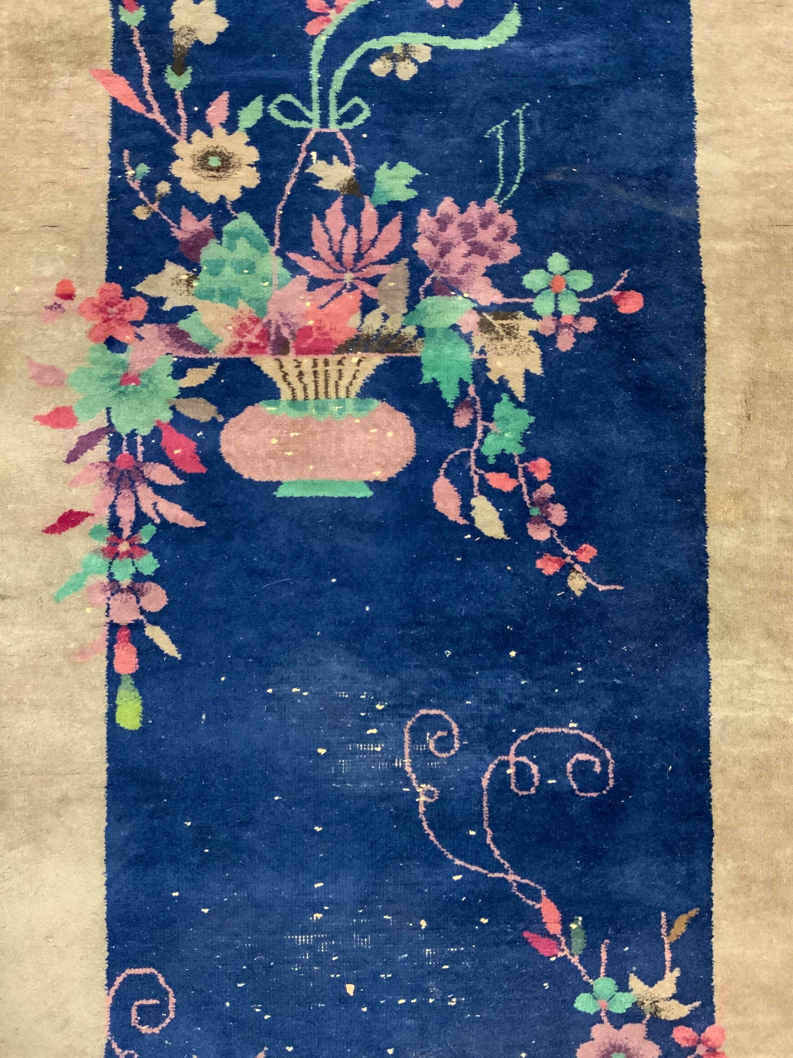 Vintage Handmade Chinese Art Deco Wool Rug (1 of 6)