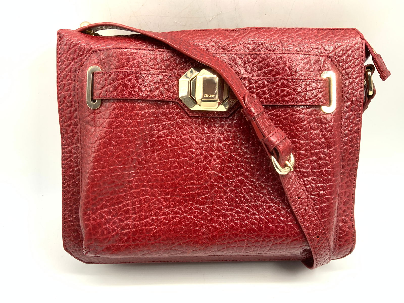 Donna Karan NY Red Leather Shoulder Bag (1 of 13)