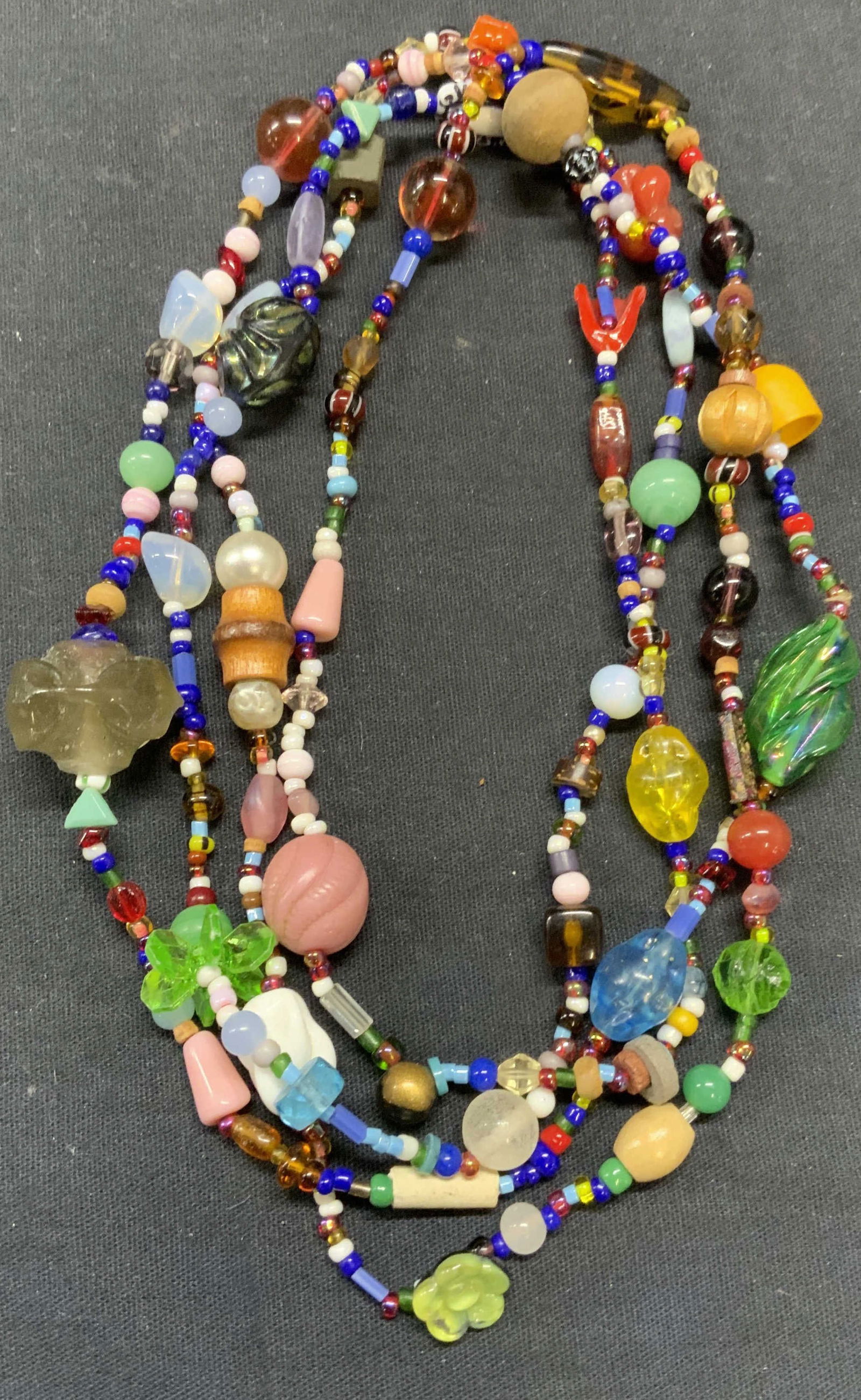 Vintage Multi Color Glass Beaded Necklace (1 of 7)