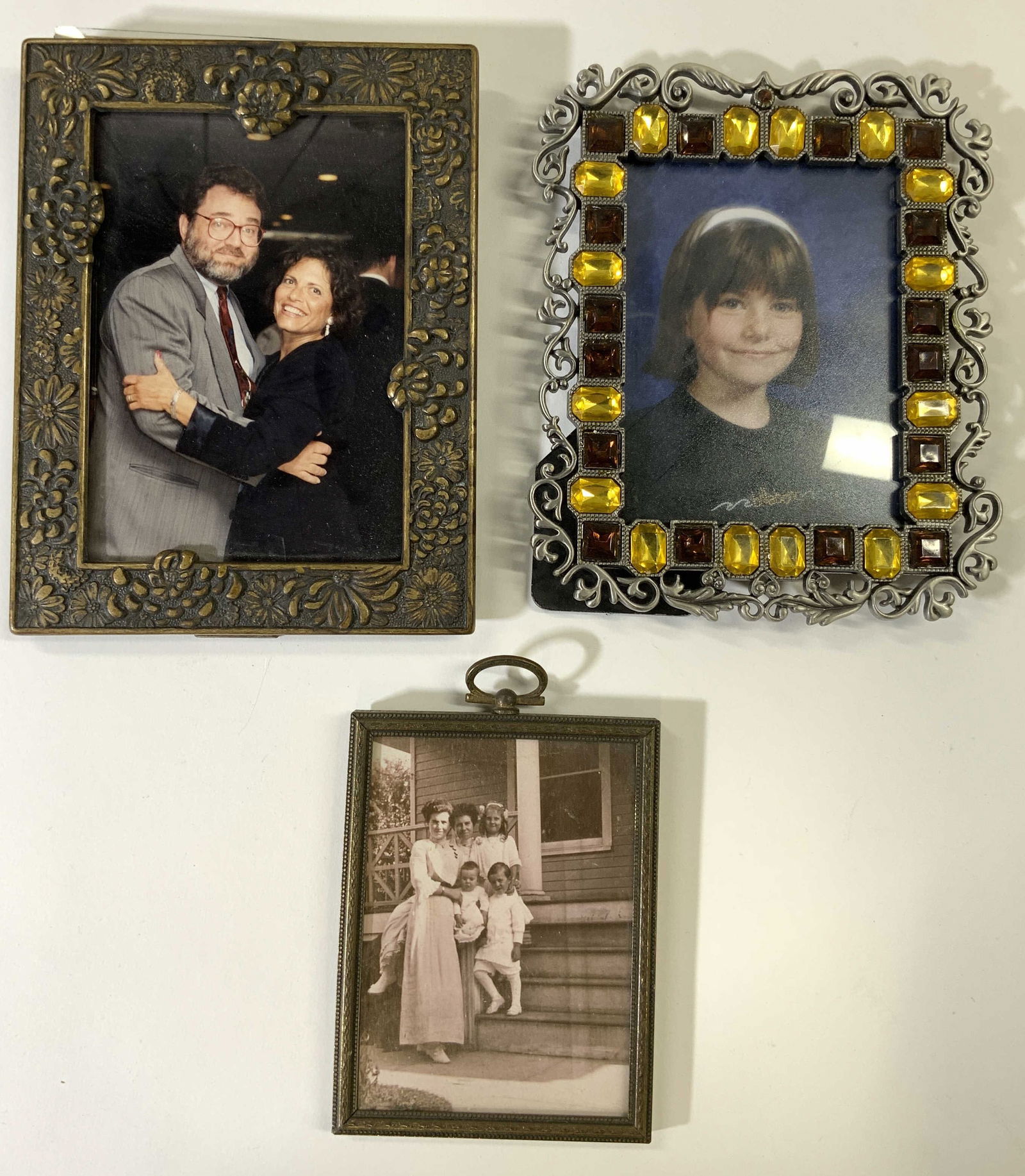 Lot 3 Picture Frames, Metal & Rhinestones (1 of 7)