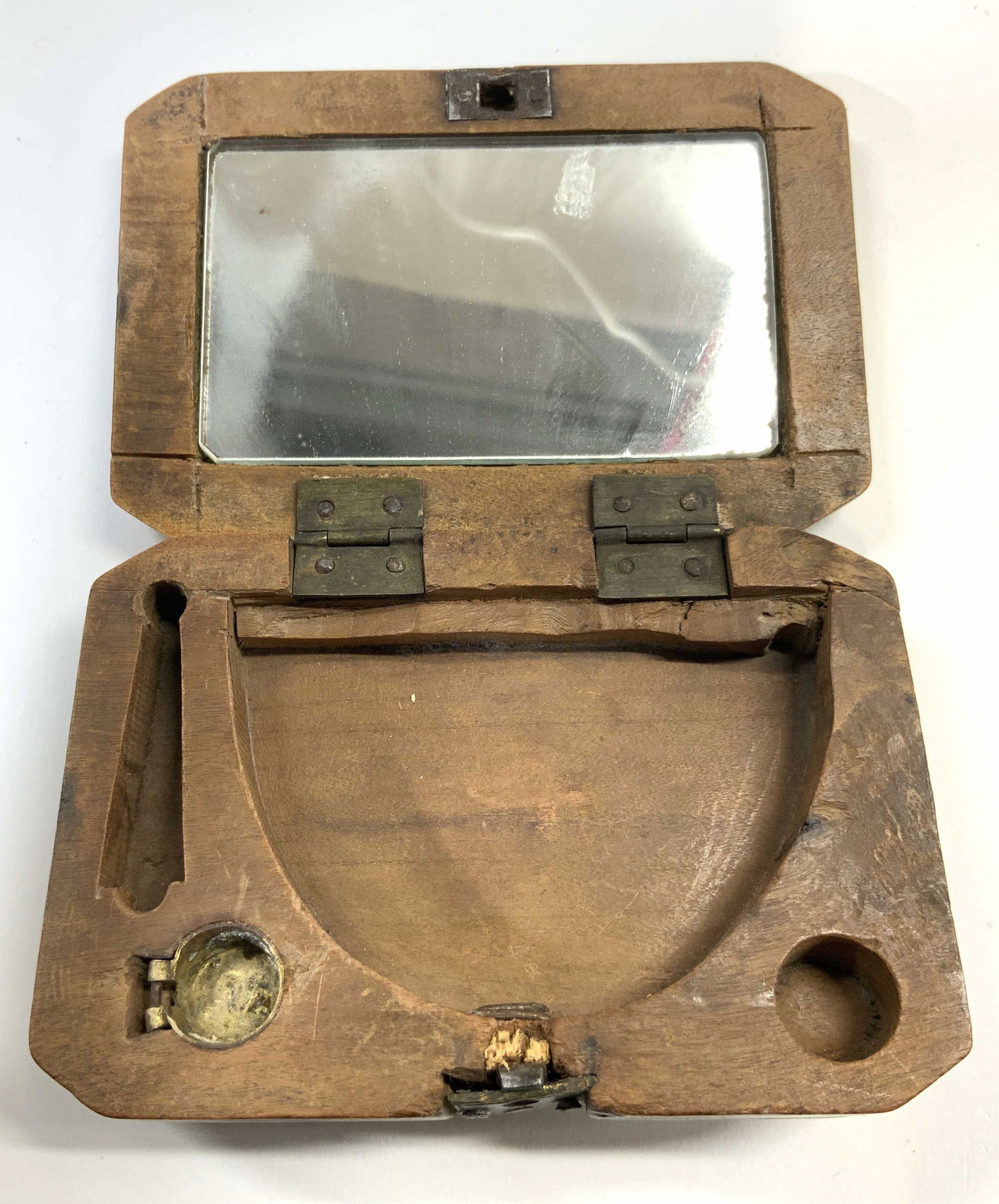 Vintage Lidded Wooden Victorian Box W Mirror (1 of 8)