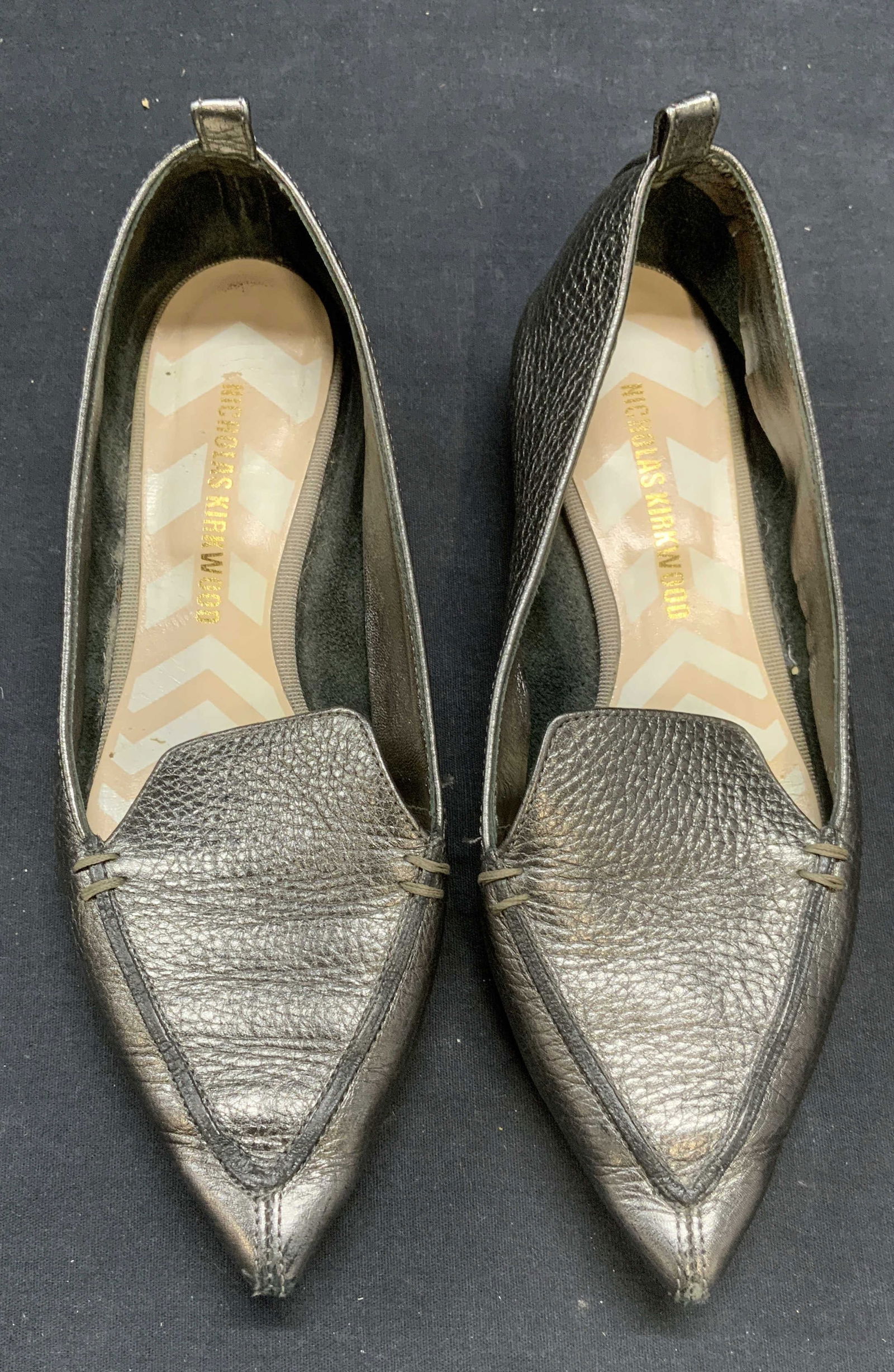 Nicholas KIRKWOOD Silver Tn Leather Flats, Italy (1 of 6)