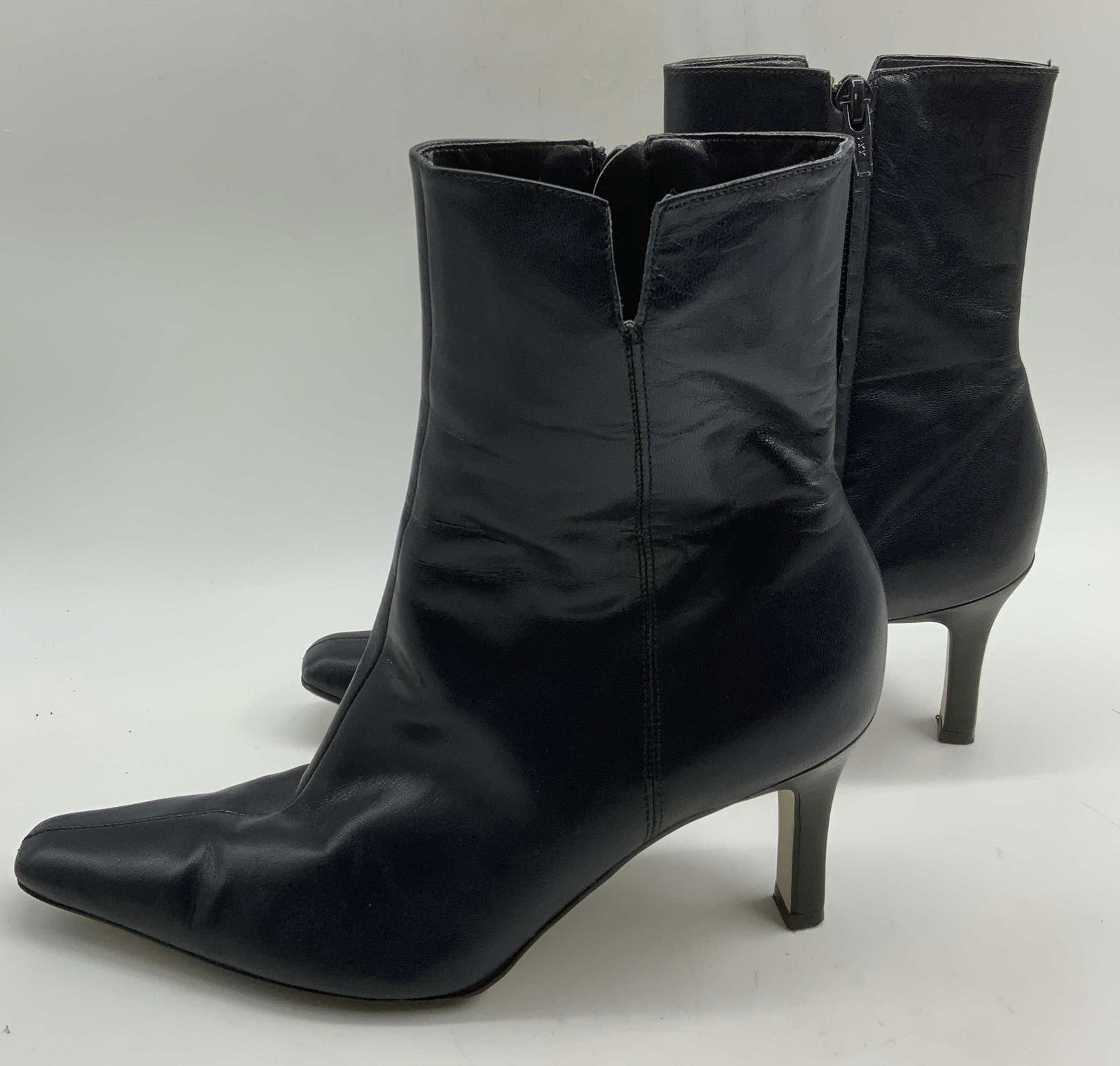 Gianni Bini Blue Leather Heeled Ankle Boots (1 of 6)