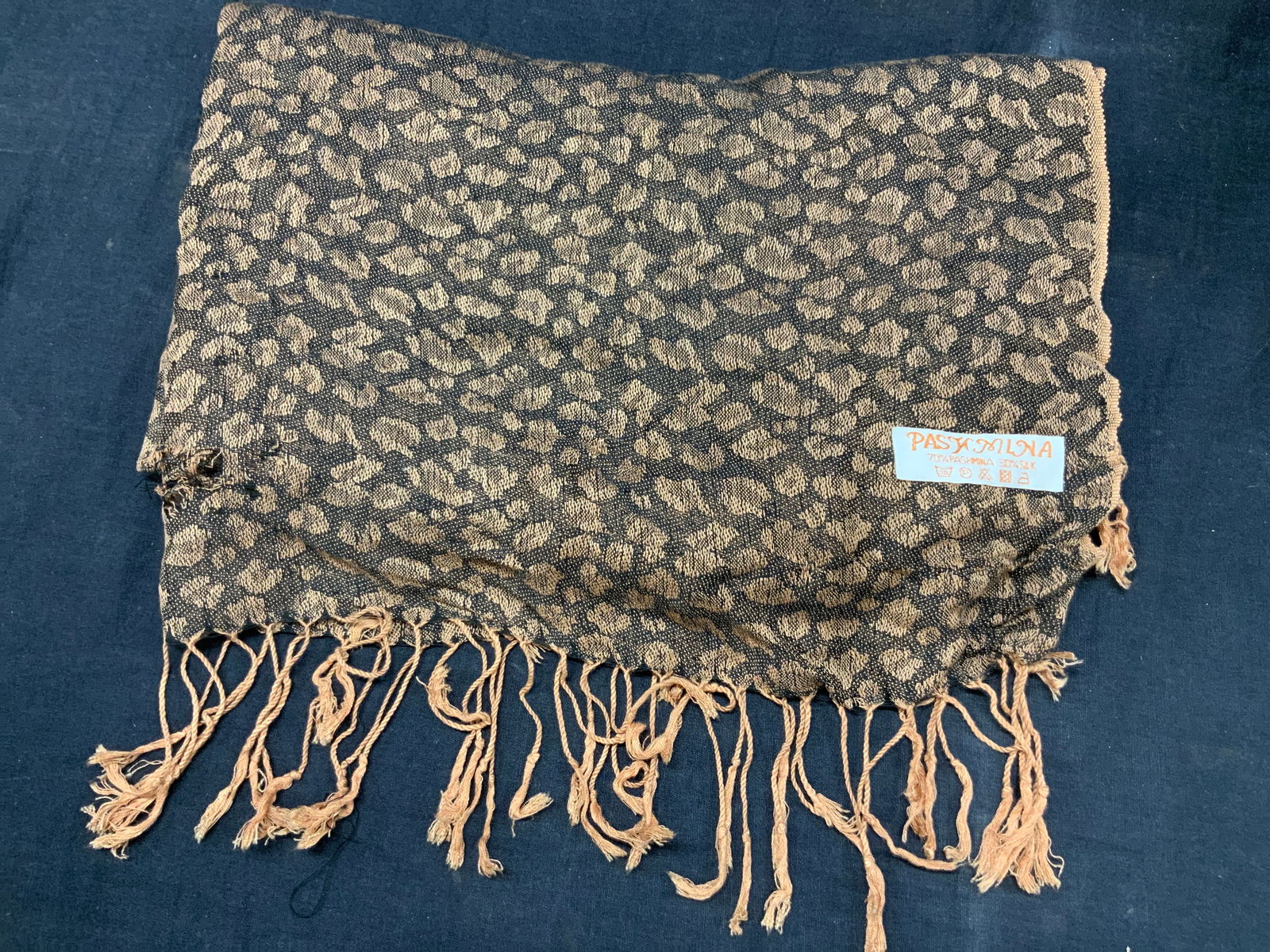 Pashmina Silk Fringed Leopard Print Scarf/ Shawl (1 of 7)