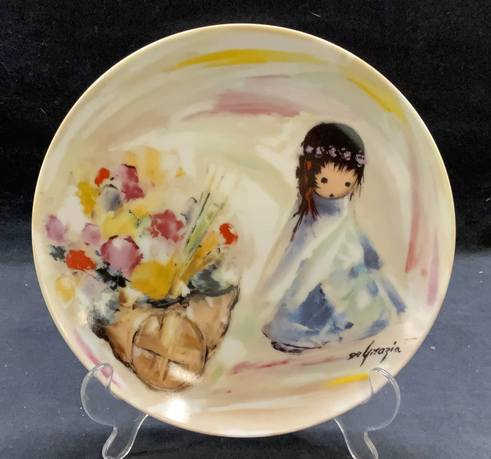 Knowles China De Grazia Children of the Sun Plate: Knowles fine china Children of the Sun series plate. Gifts from the Sun by Ettore De Grazia. Issued 1988. Measures approx. 8.5 inches diameter. Trademarked and numbered to underside. Includes certific