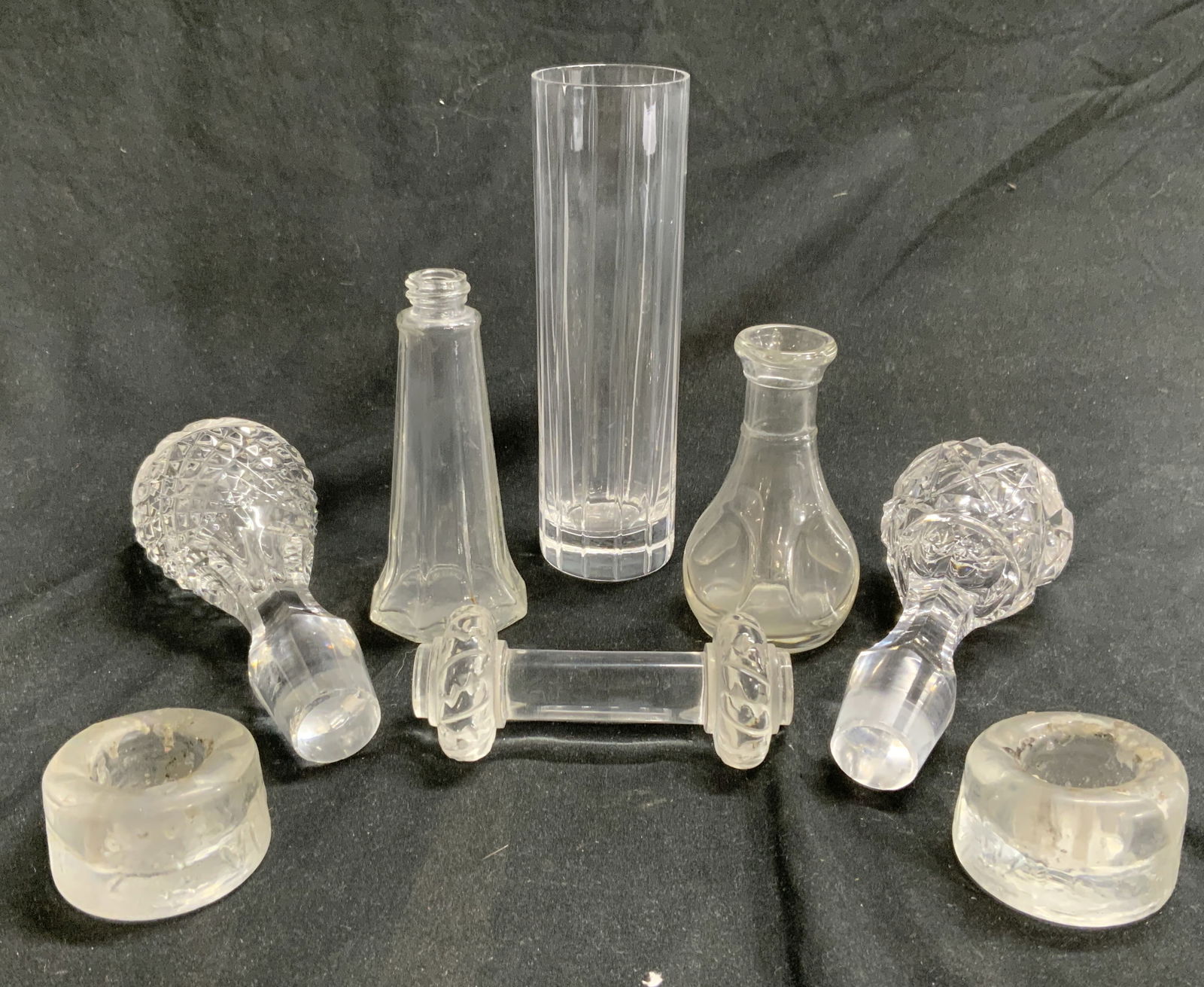Lot 8 Assorted Glassware Vessels & Stoppers (1 of 8)