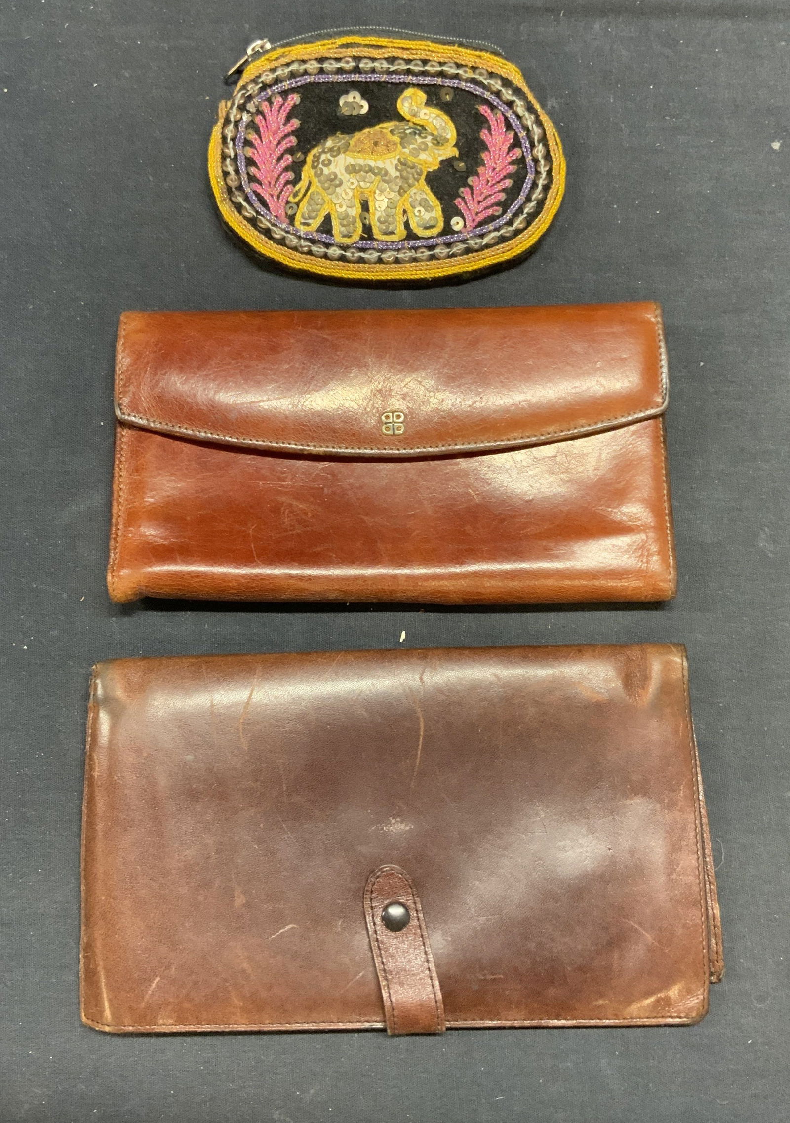 Lot 3 Bosch Brown Leather Wallet, USA & Italy More (1 of 7)