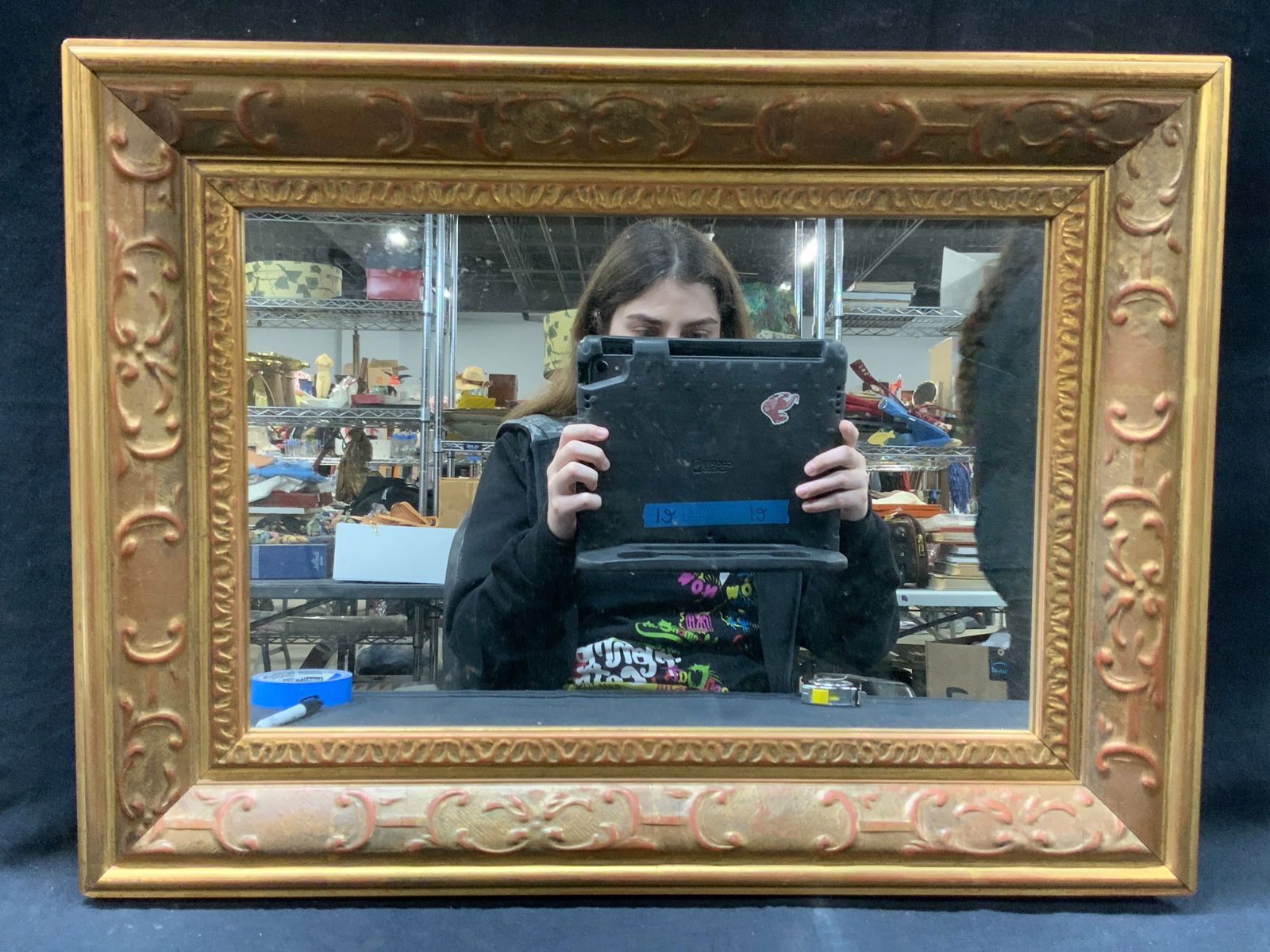 Ornate Gold Leafed Wooden Wall Mirror (1 of 8)