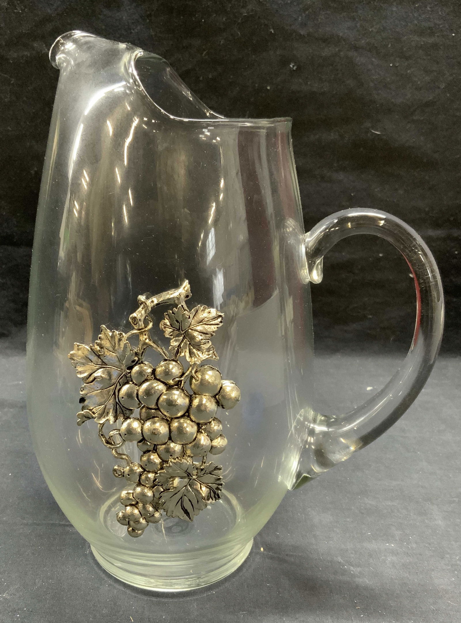 Arthur Court Glass Pitcher w silver Tn Grape (1 of 8)